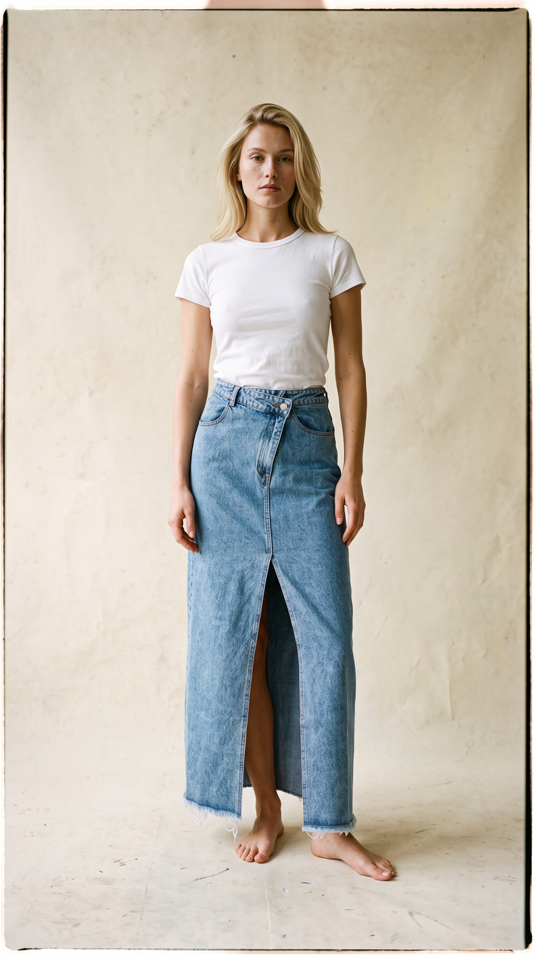Jana skirt in medium blue – feminine everyday skirt by PRIV the Brand
