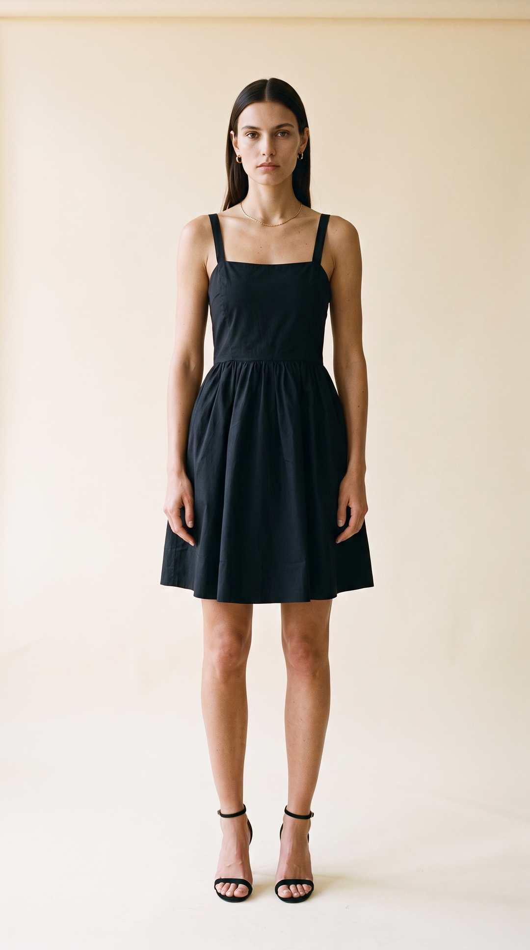 Nonnie Poplin Cocktail Dress in Black