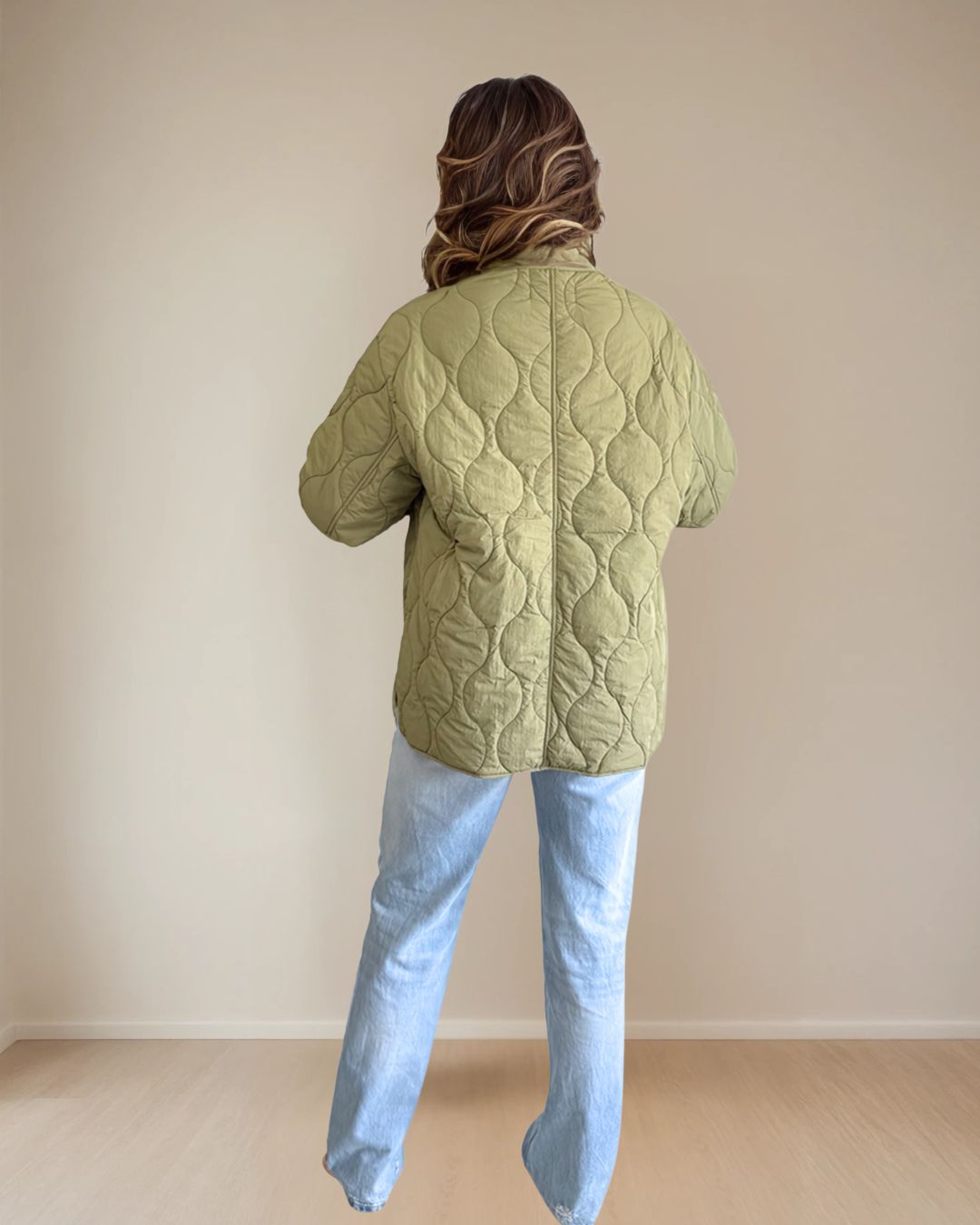 Ophelia Light Quilted Coat Olive