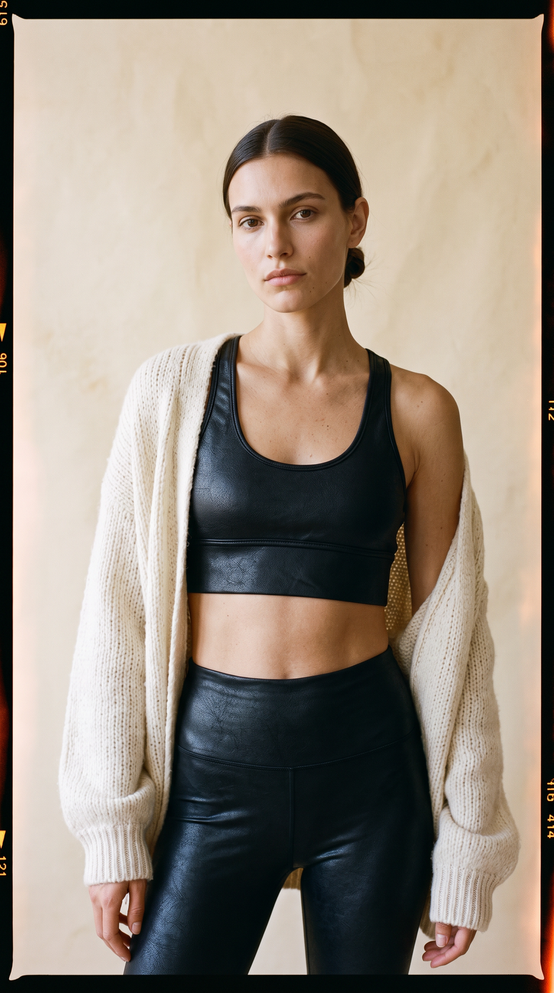 Faux Leather Sports Bra