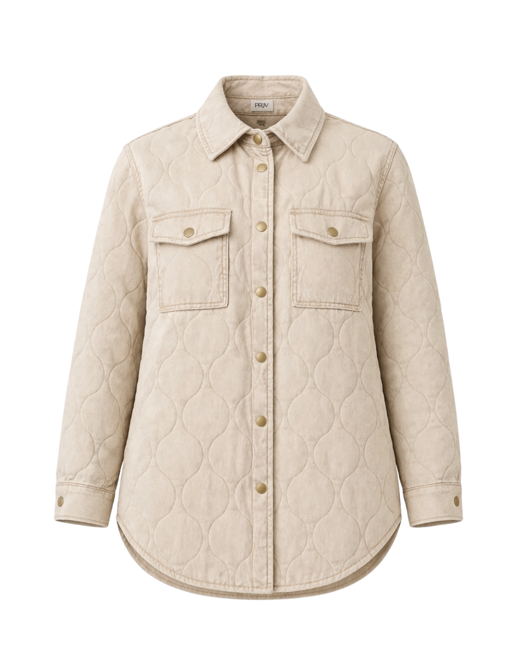Leni Quilted Brushed Cotton Coat Oat