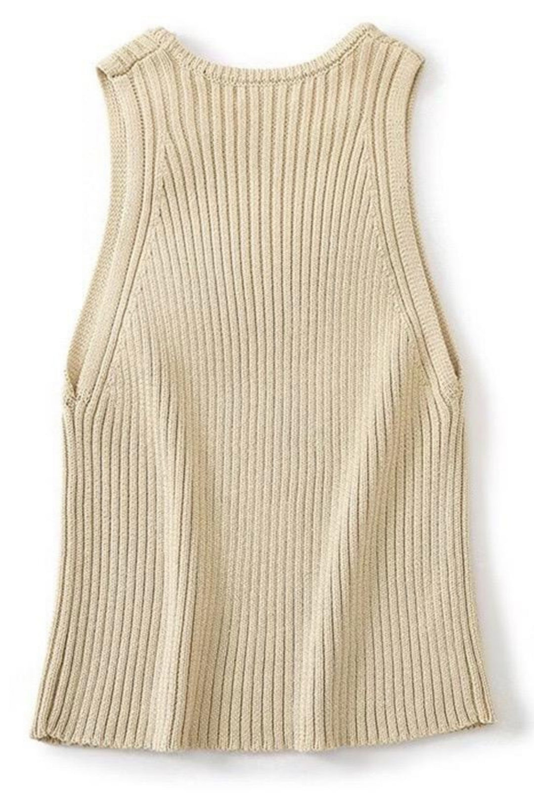 Fiona Ribbed Knit Top Biscotti