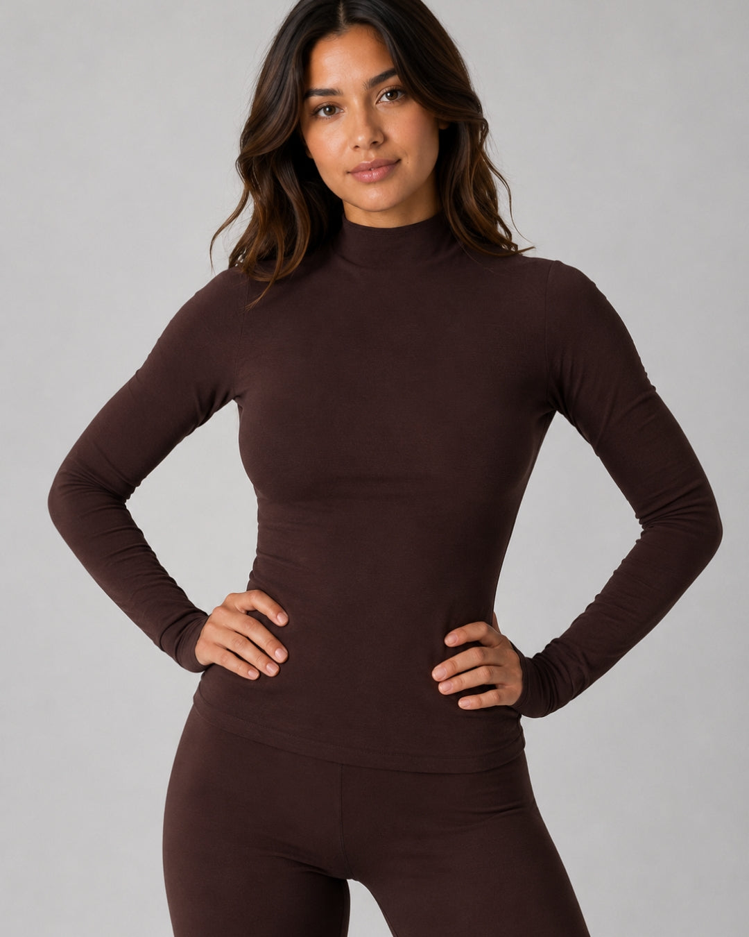 FORM Mockneck Long Sleeve Espresso
