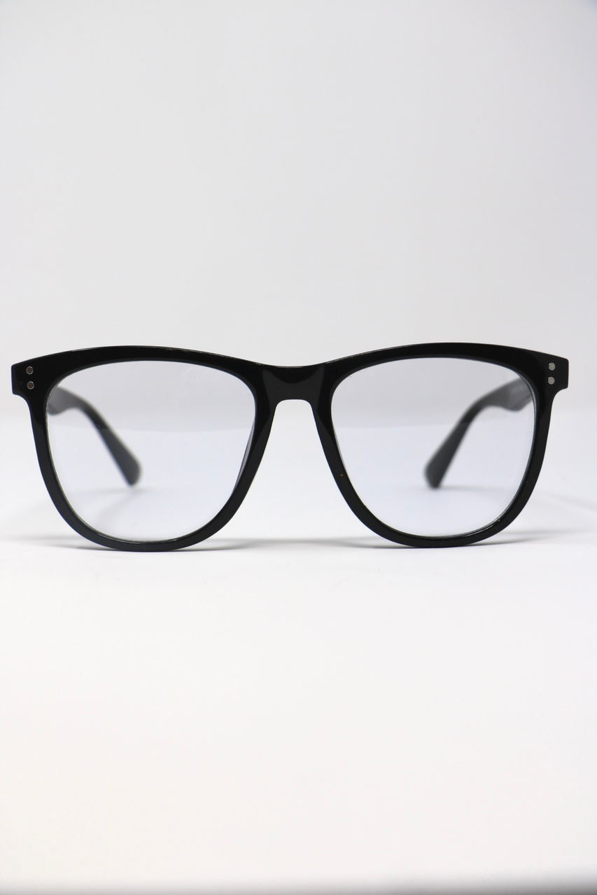 Papyrus Persol Tintless Blue Light Glasses in Black Frame