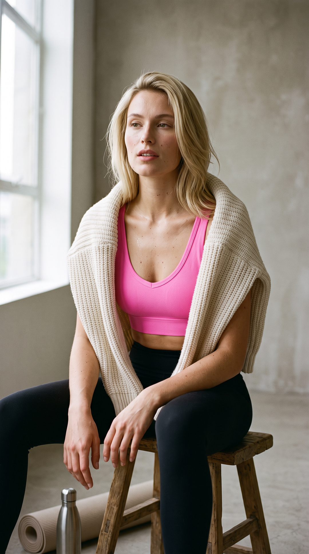 Ruthie - Athletic Ribbed Sports Bra Pink