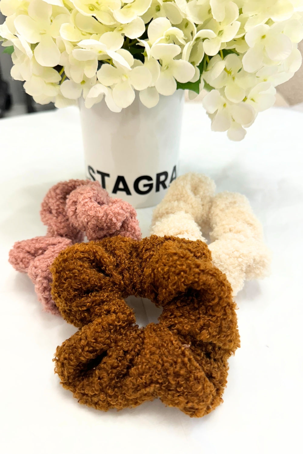 Boucle Scrunchie in Coffee