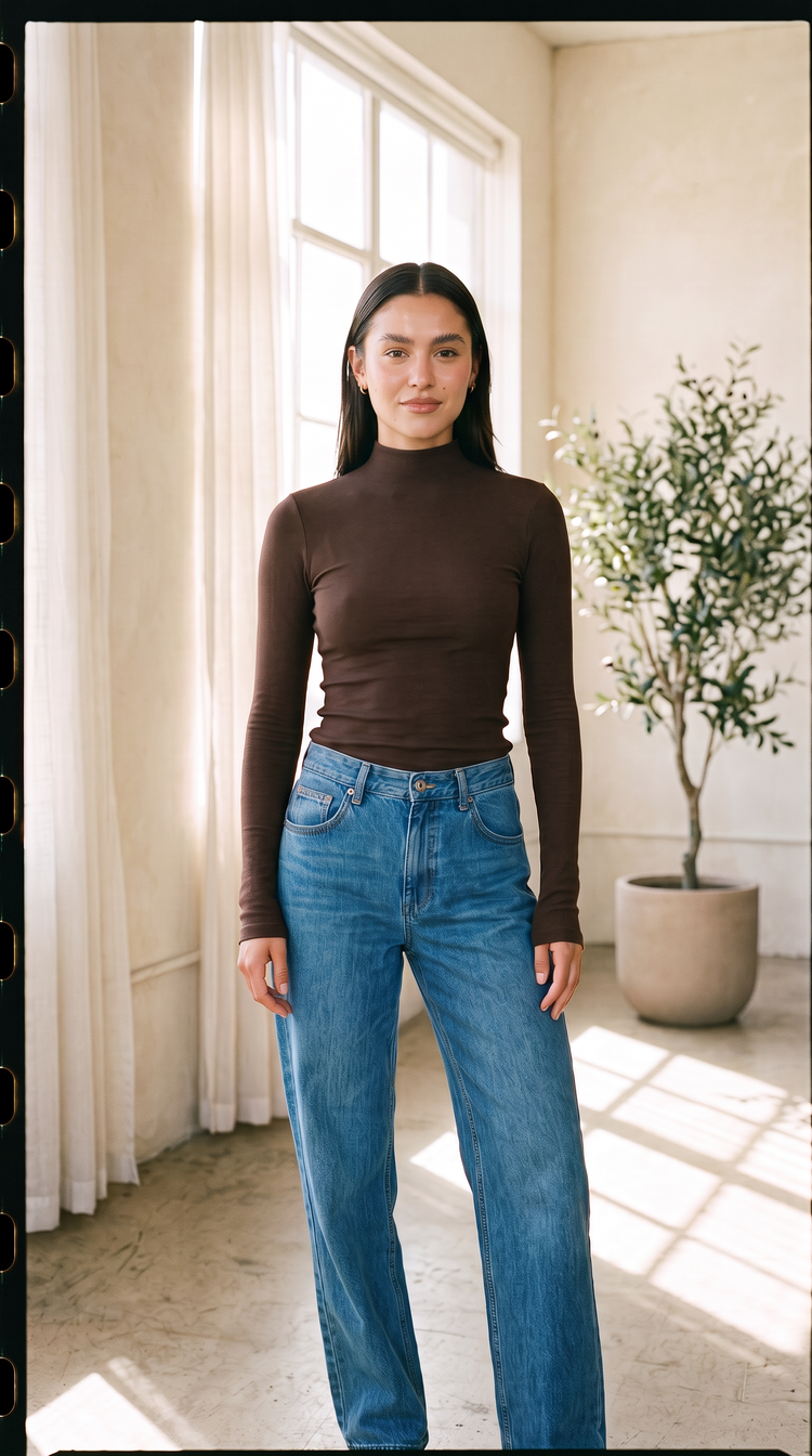 FORM Mockneck Long Sleeve Espresso-Isabeyphotography-2