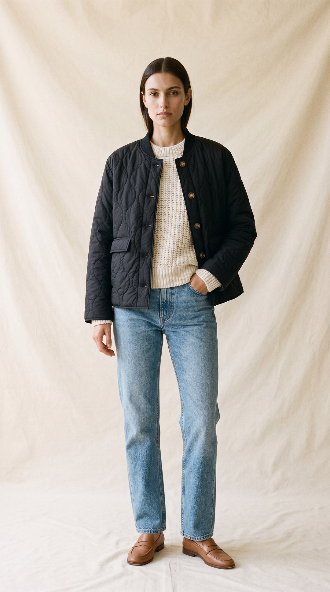 Elora Quilted Coat Black