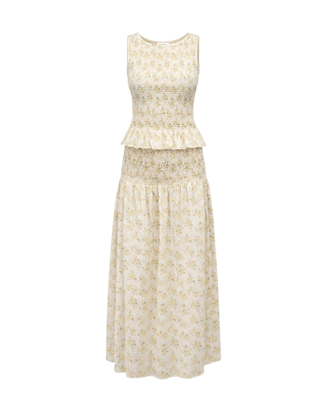 Pimisi - Ruched Cotton Poplin Skirt Set 2PC In Yellow