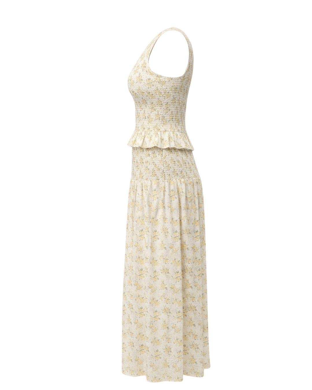 Pimisi - Ruched Cotton Poplin Skirt Set 2PC In Yellow