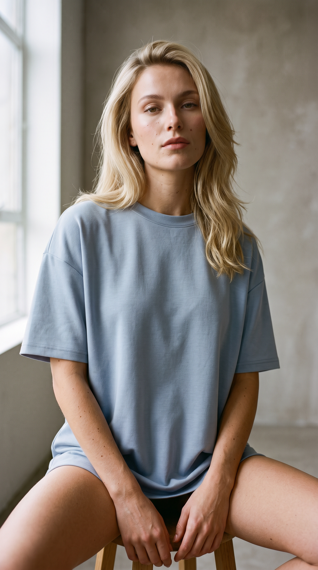 Lilou Luxeflow - Relaxed Tee In Sky