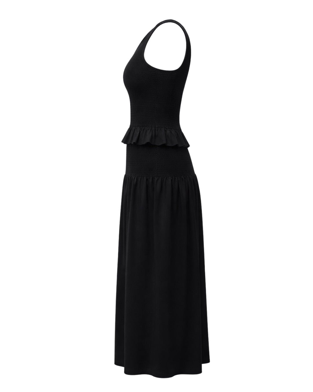 Pimisi - Ruched Cotton Poplin Skirt Set 2PC In Black