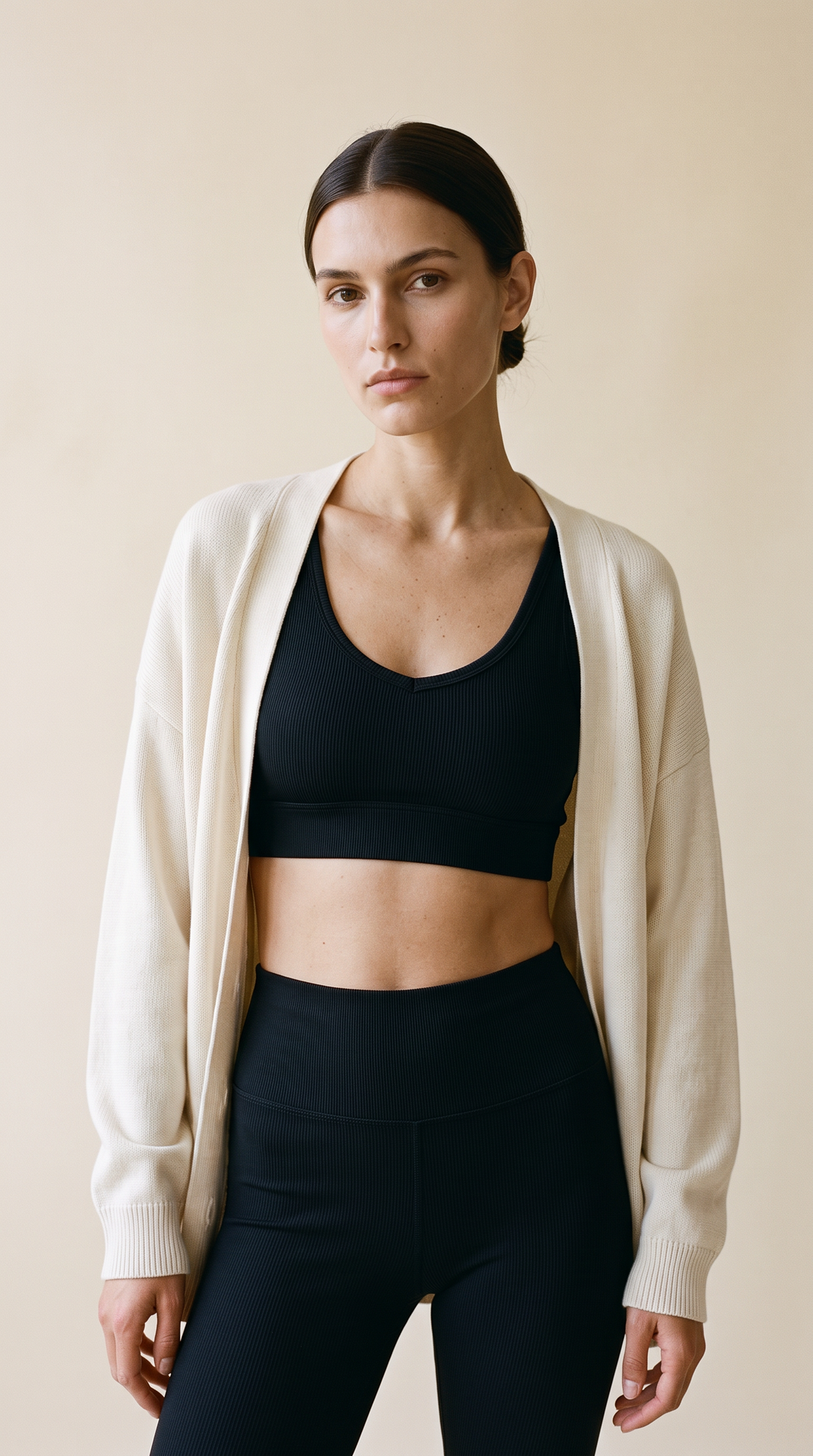 Ruthie - Athletic Ribbed Sports Bra Black