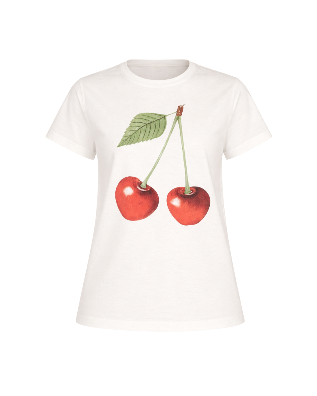 Reign - Printed Cotton Graphic Tie Tee In Cherry