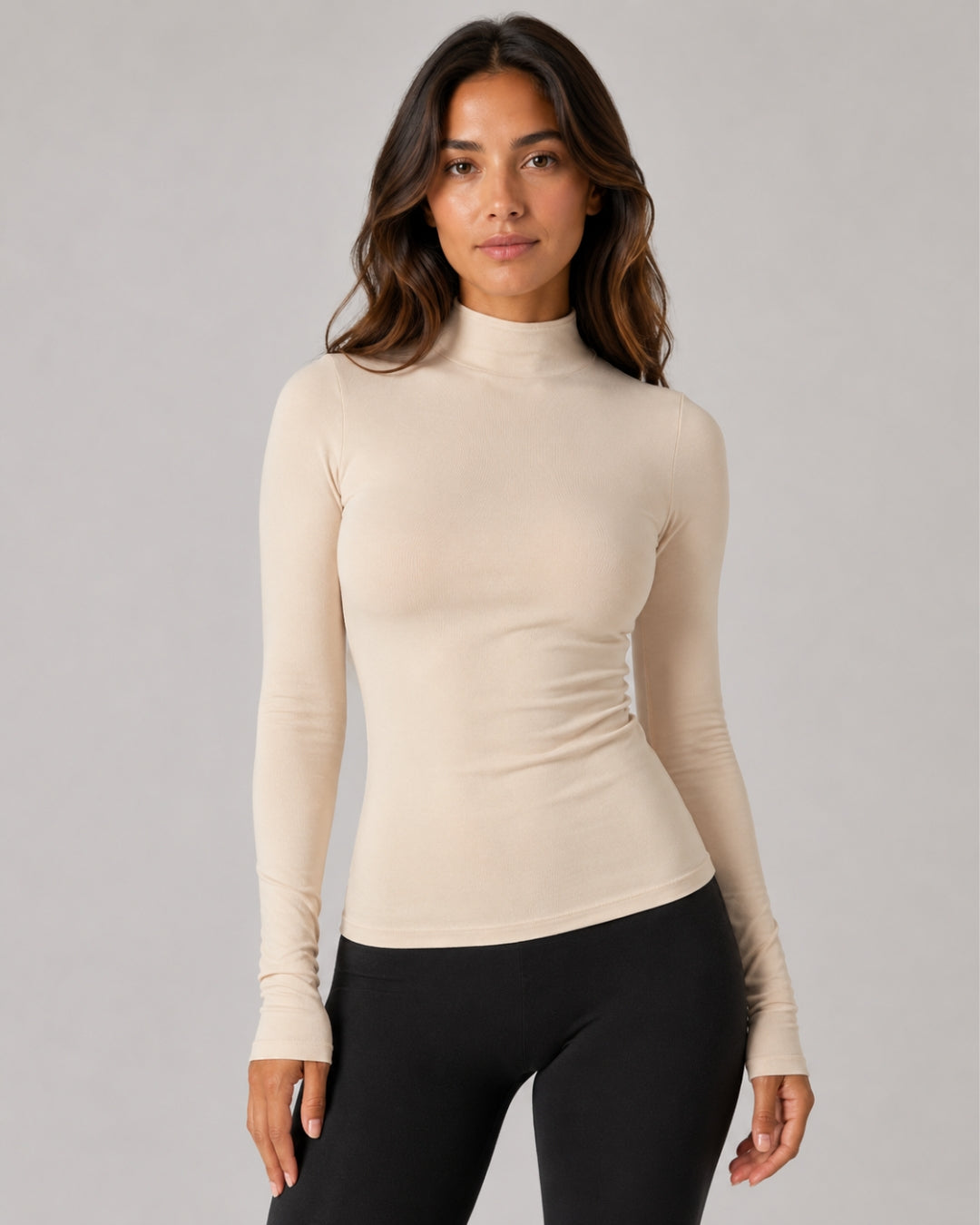 FORM Mockneck Long Sleeve Cream
