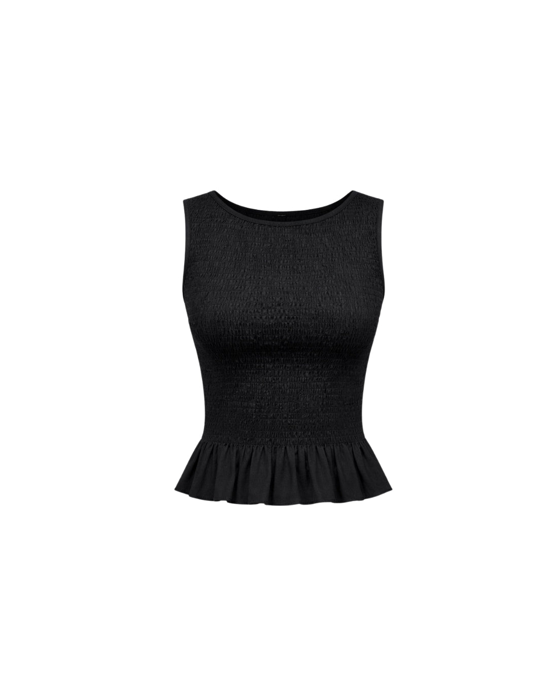 Pimisi - Ruched Cotton Poplin Skirt Set 2PC In Black