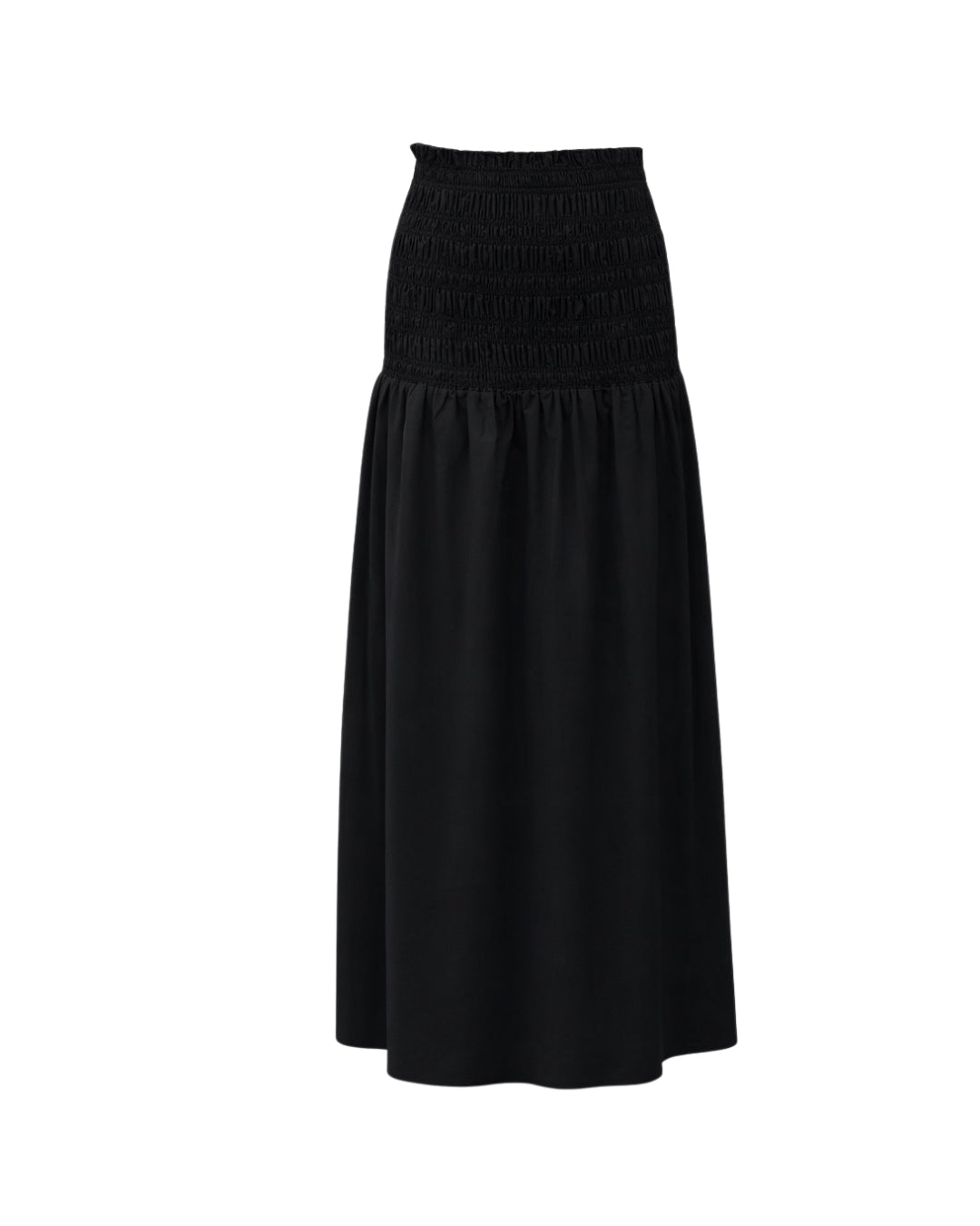 Pimisi - Ruched Cotton Poplin Skirt Set 2PC In Black