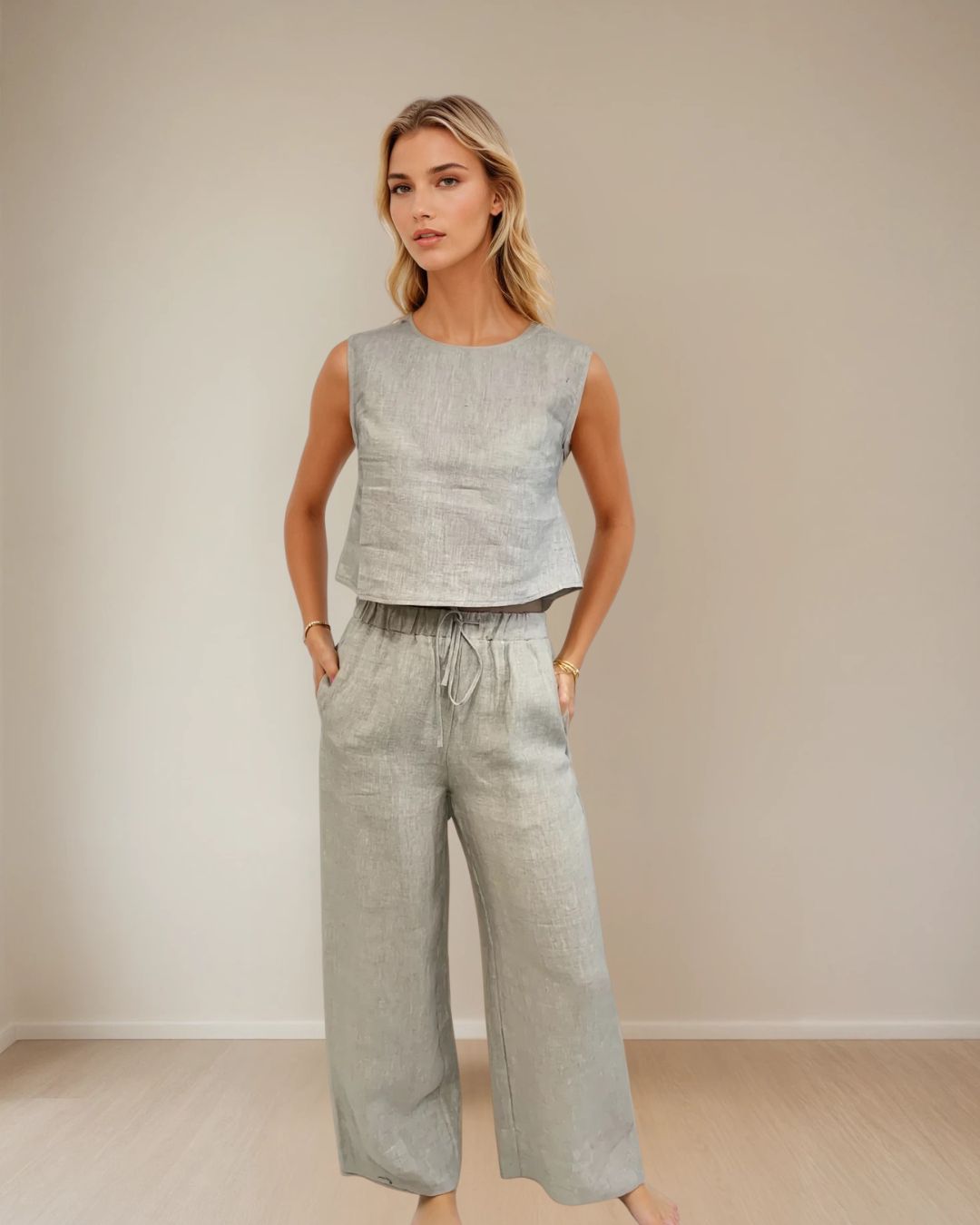 Nina Linen Tank Oat