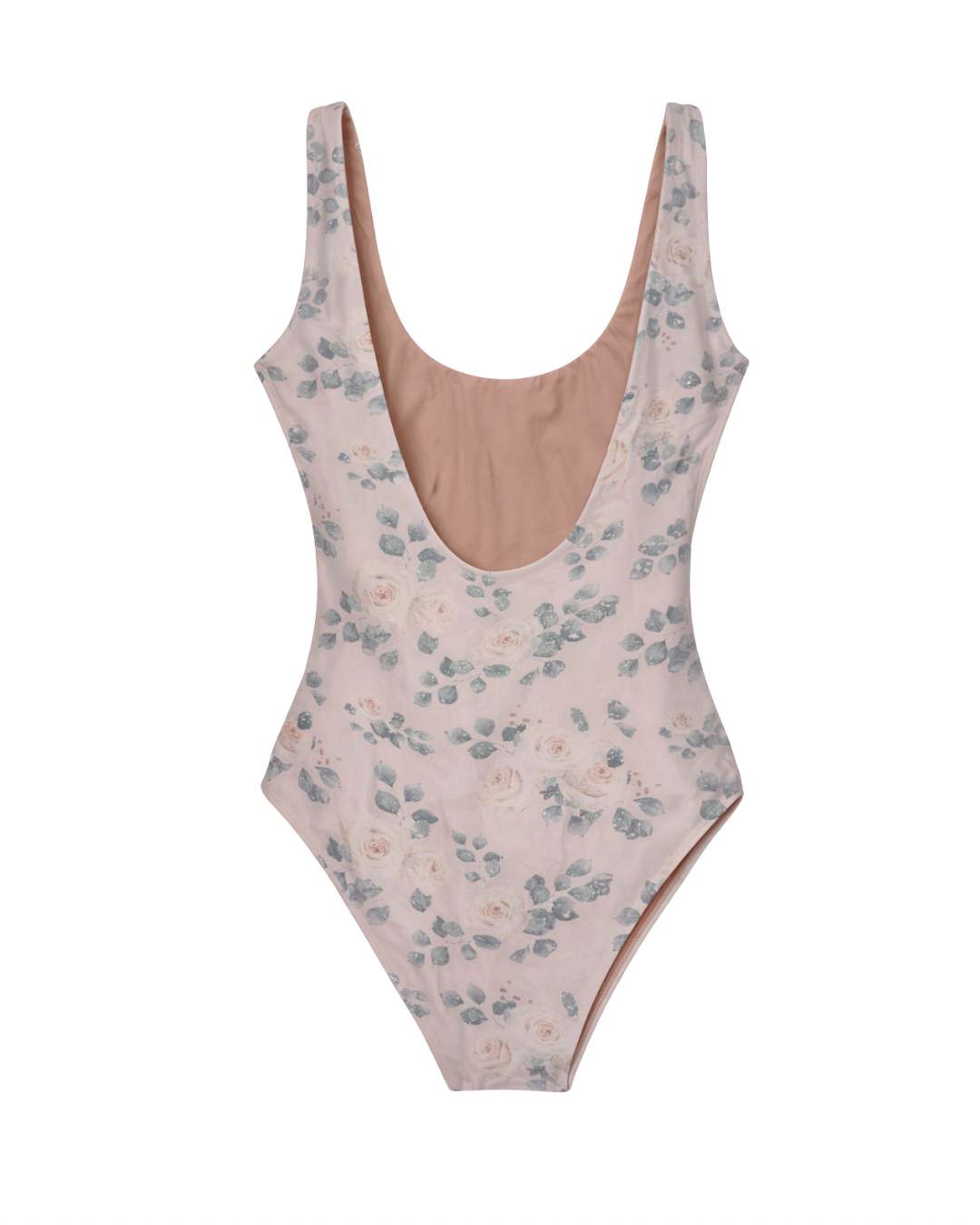 Lily One Piece Swimsuit in White Rose Print
