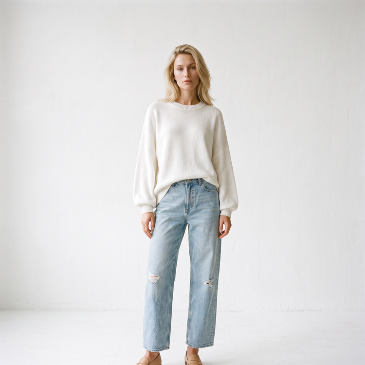 Veda Knit White - bright studio