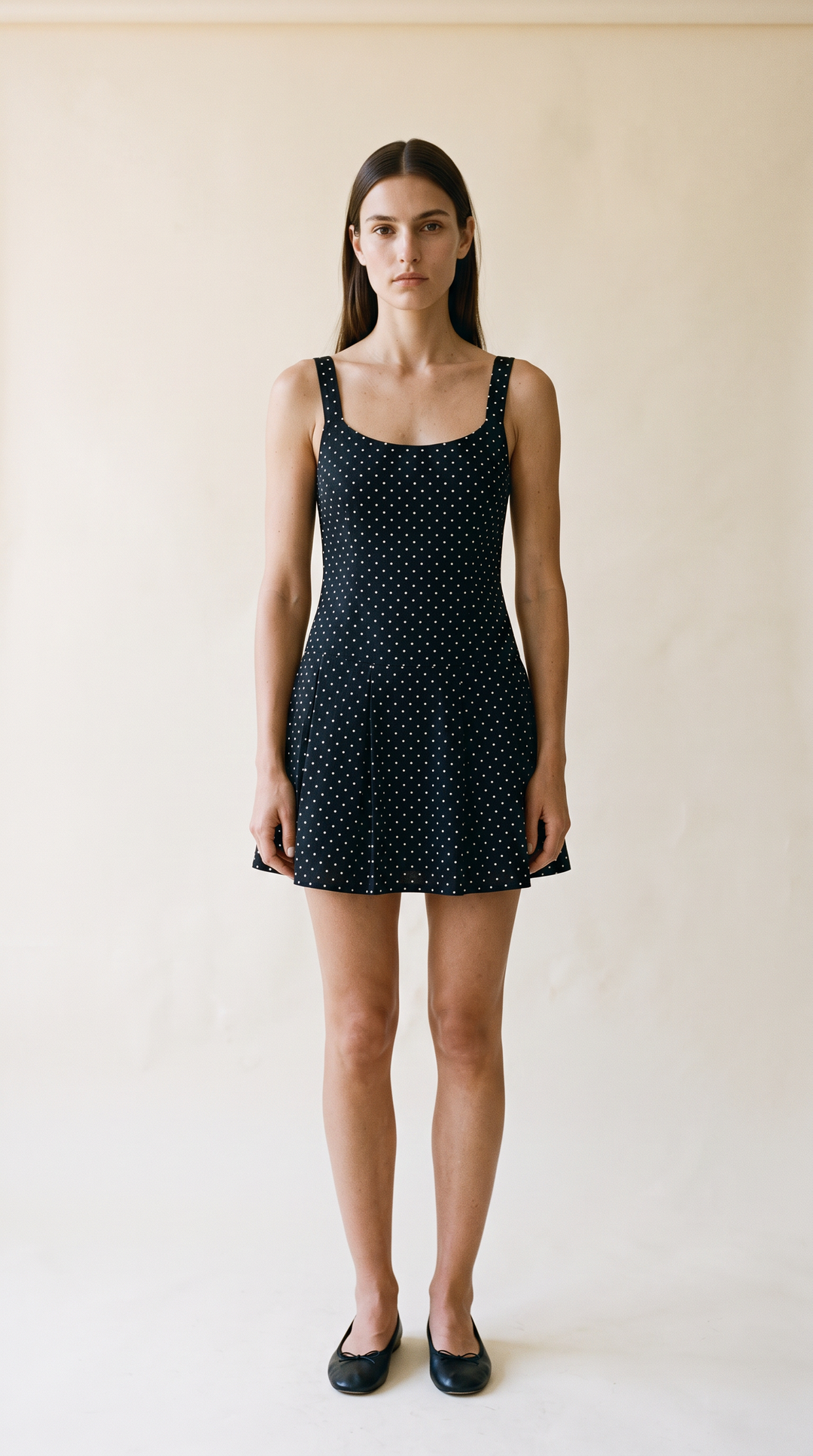 Nina – Dropped Waist Mini Cocktail Dress In Polkadots