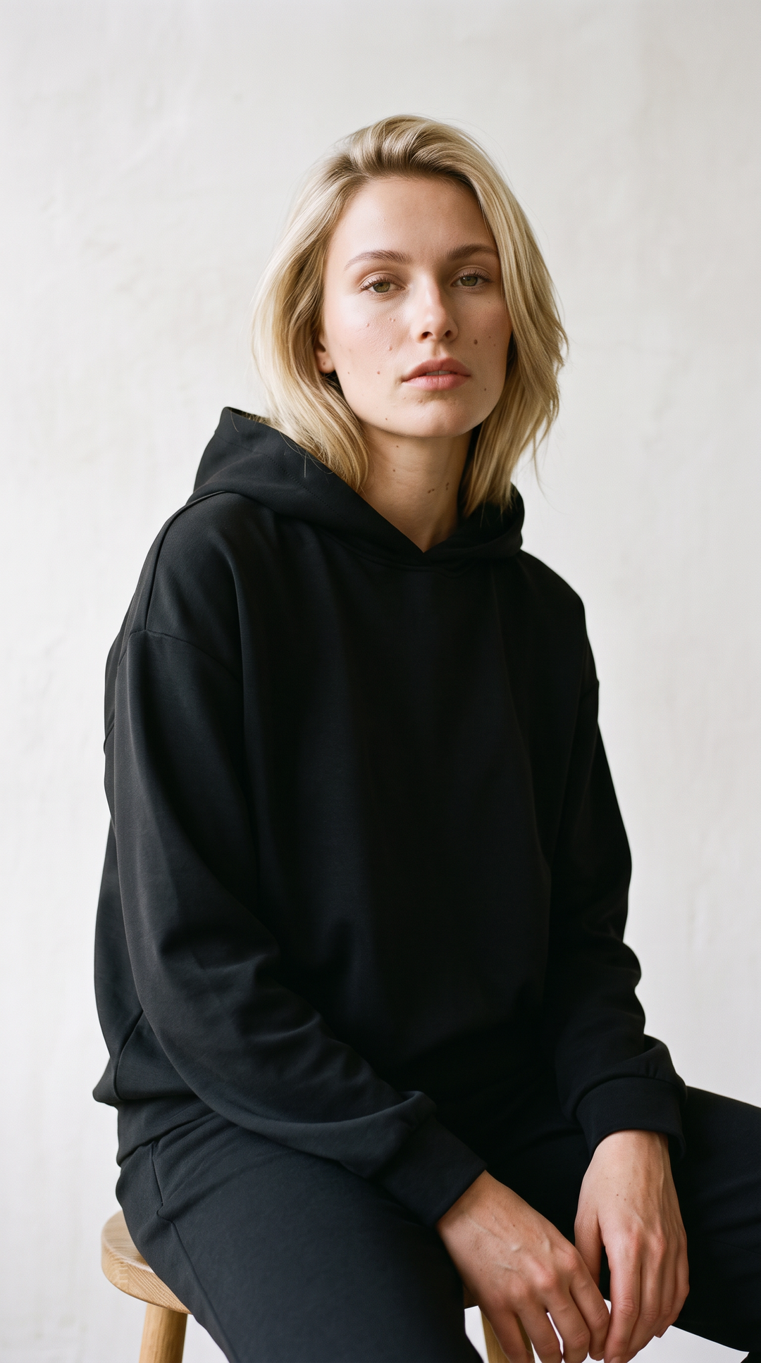 Carmen Luxeflow - Soft Lightweight Hoodie In Black