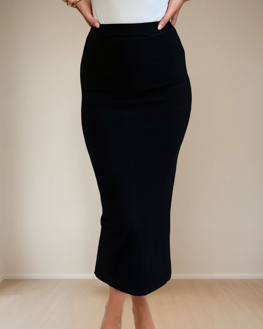 Kylie Ribbed Skirt Black