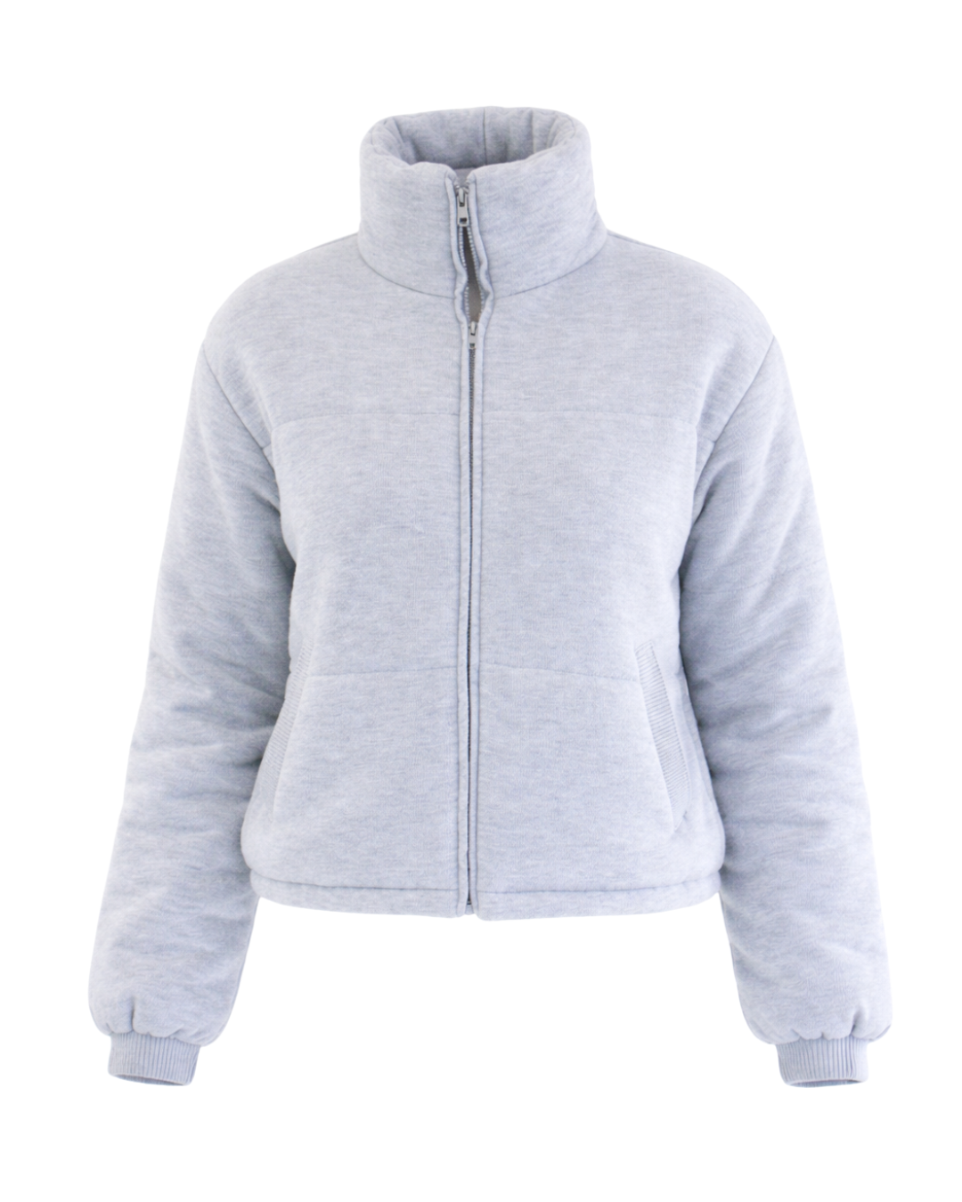 Celine Knit Puffer Jacket in Grey