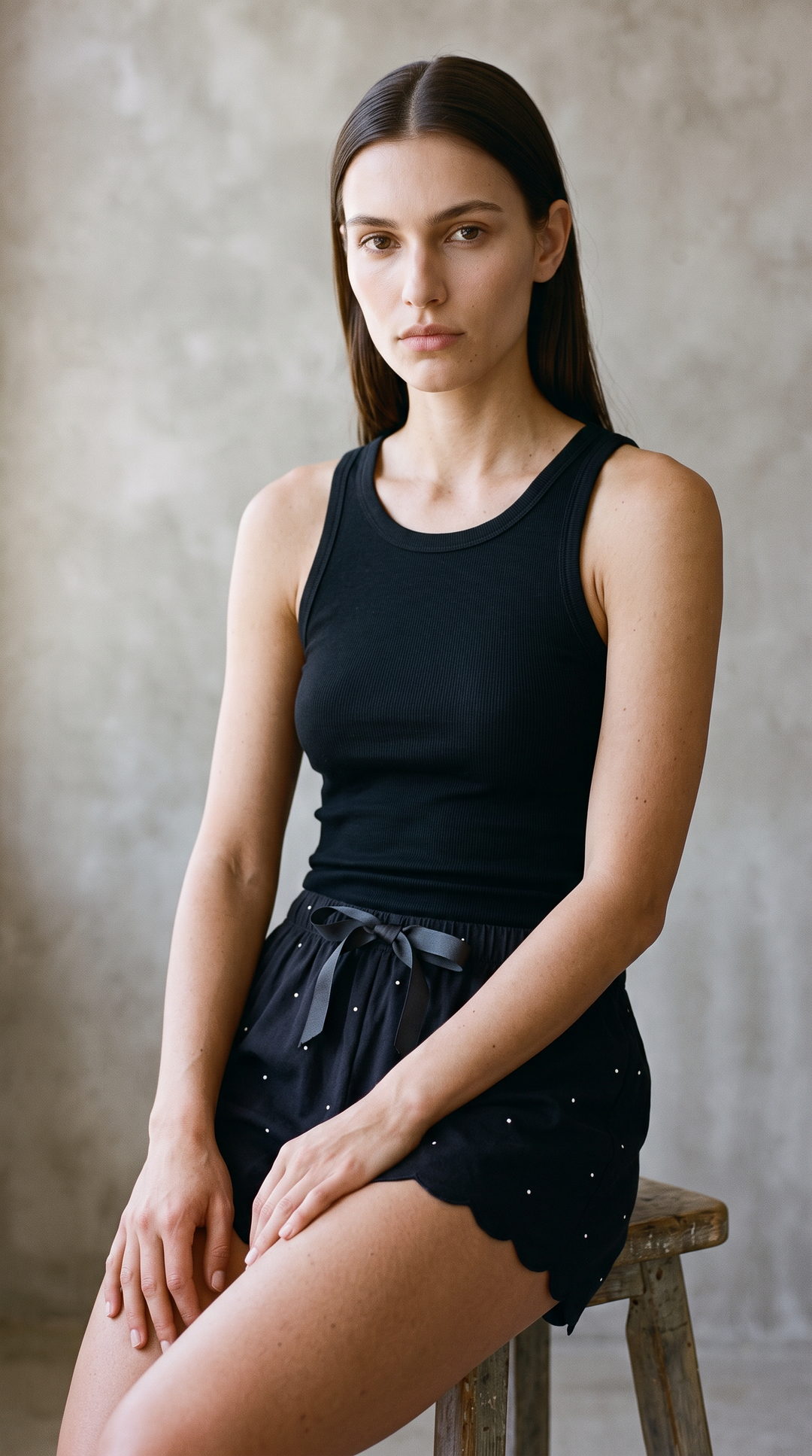Noemie - Printed Relaxed Lounge Shorts In Black Dot