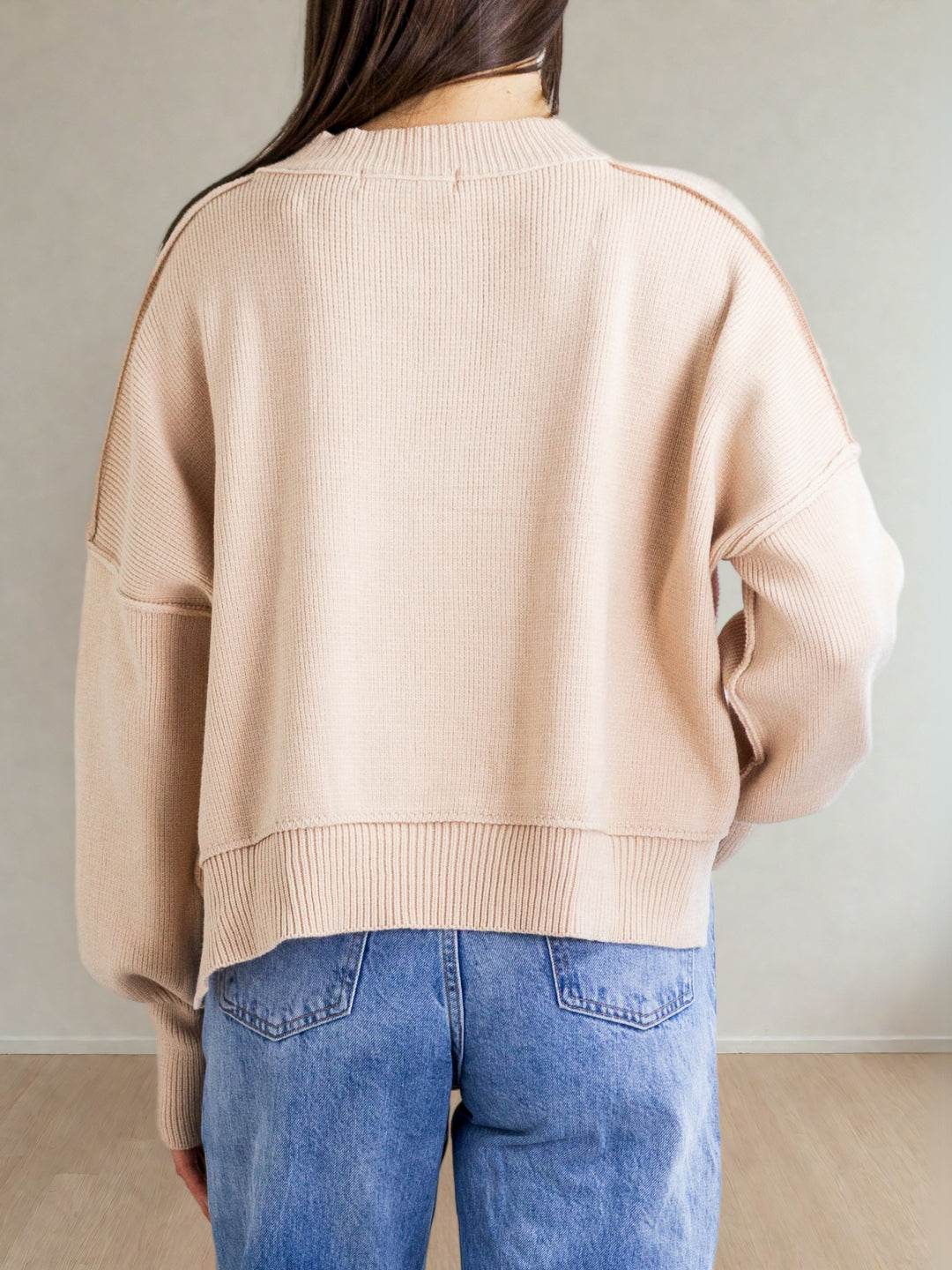 Celeste Silky Knit Sweater in Sand