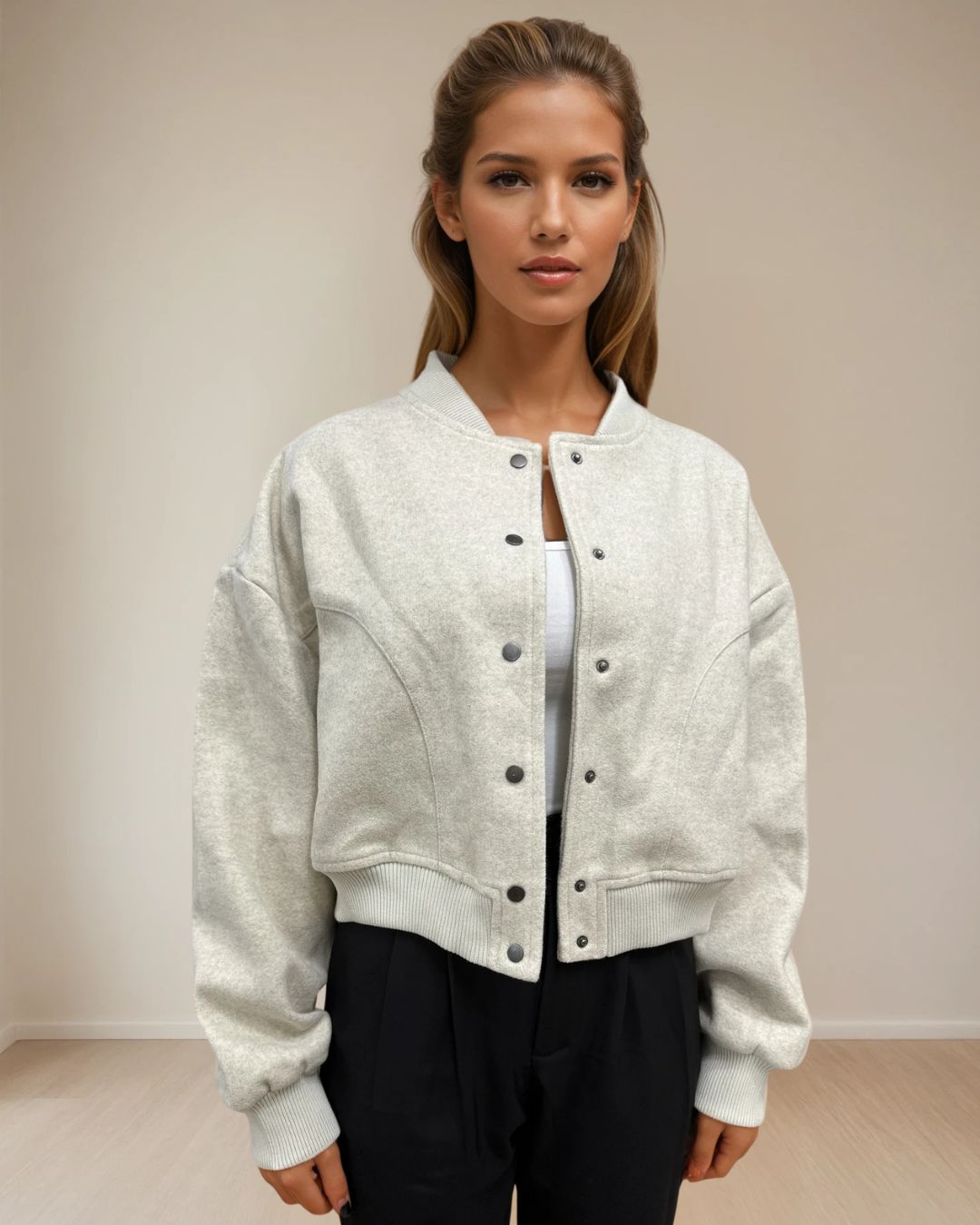 Tessa Bomber Soft Grey