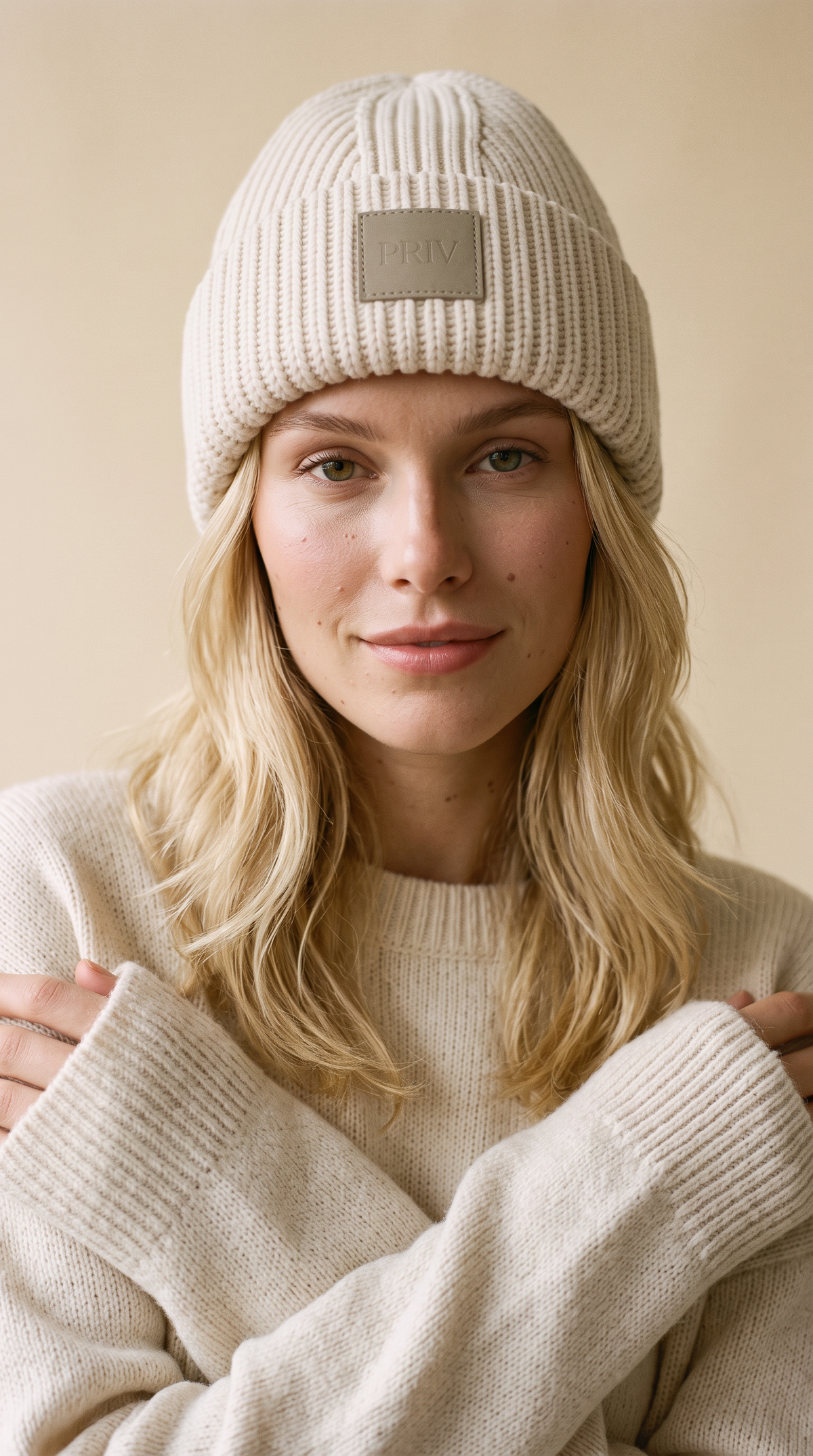 PRIV Moniker Toque Cream studio campaign