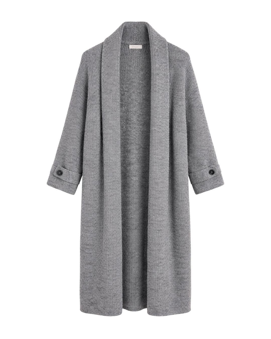 Vera - Full Length Knit Cardigan in Dark Grey