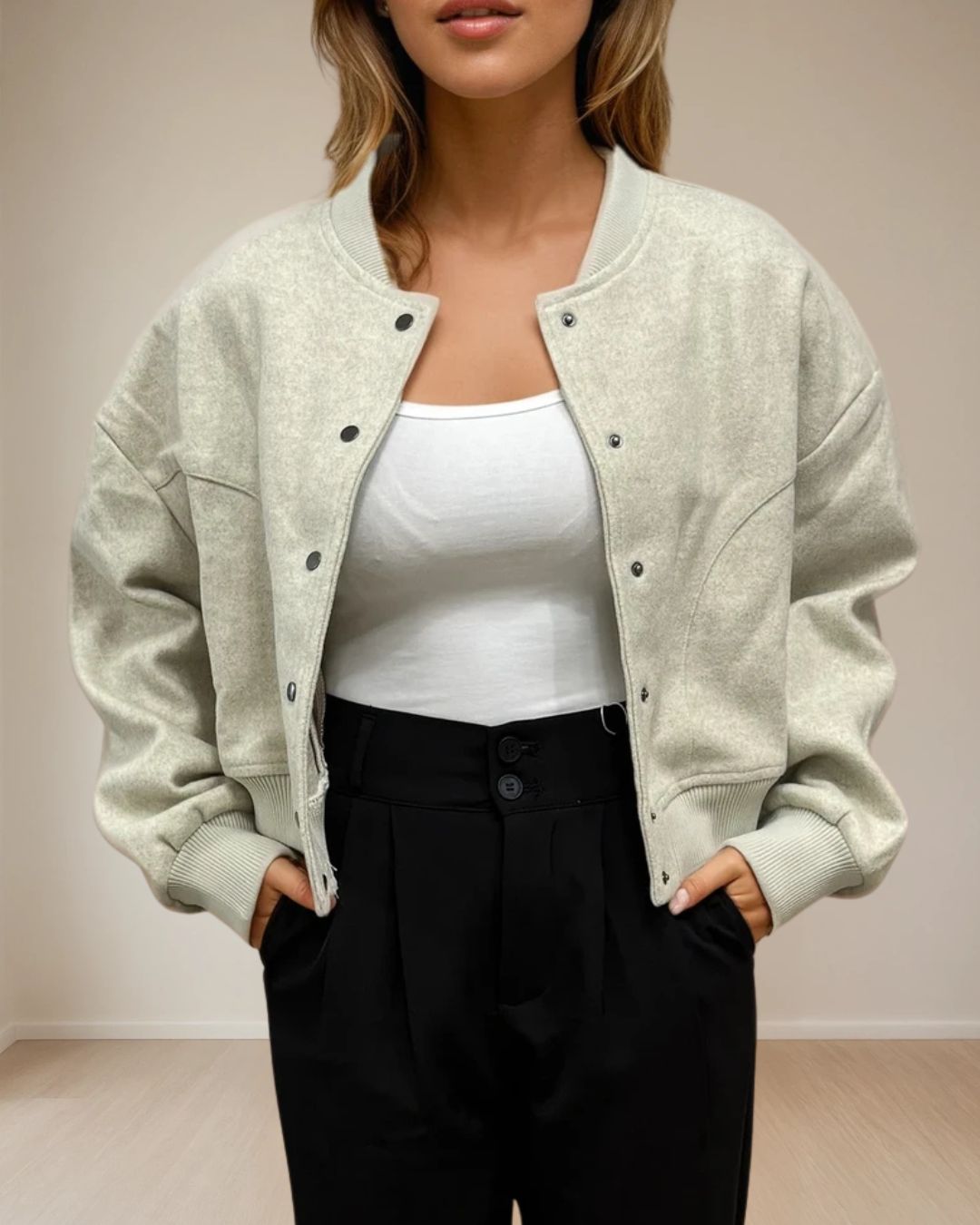 Tessa Bomber Soft Grey