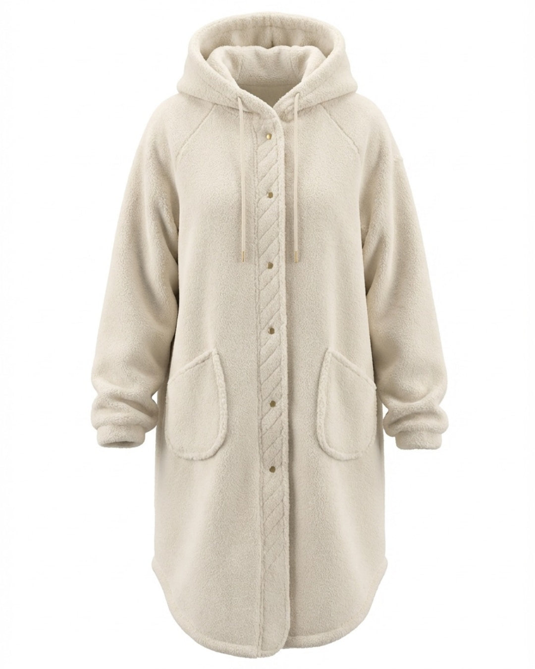 Tula teddy coat cream – flat detail – PRIV the Brand