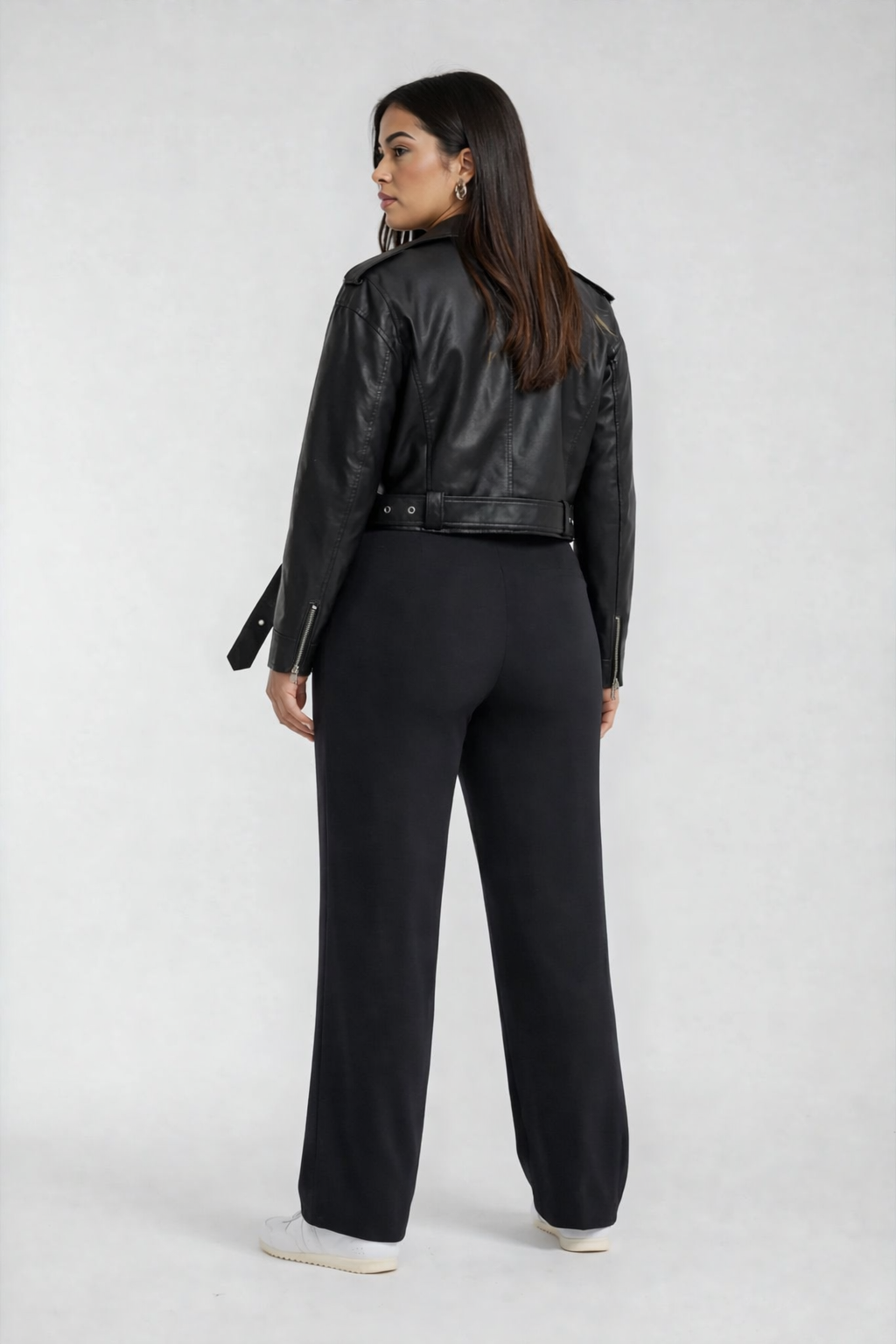 LuxeFlow Trouser Pant – Pleated Pull-On Wide Leg Pant Black