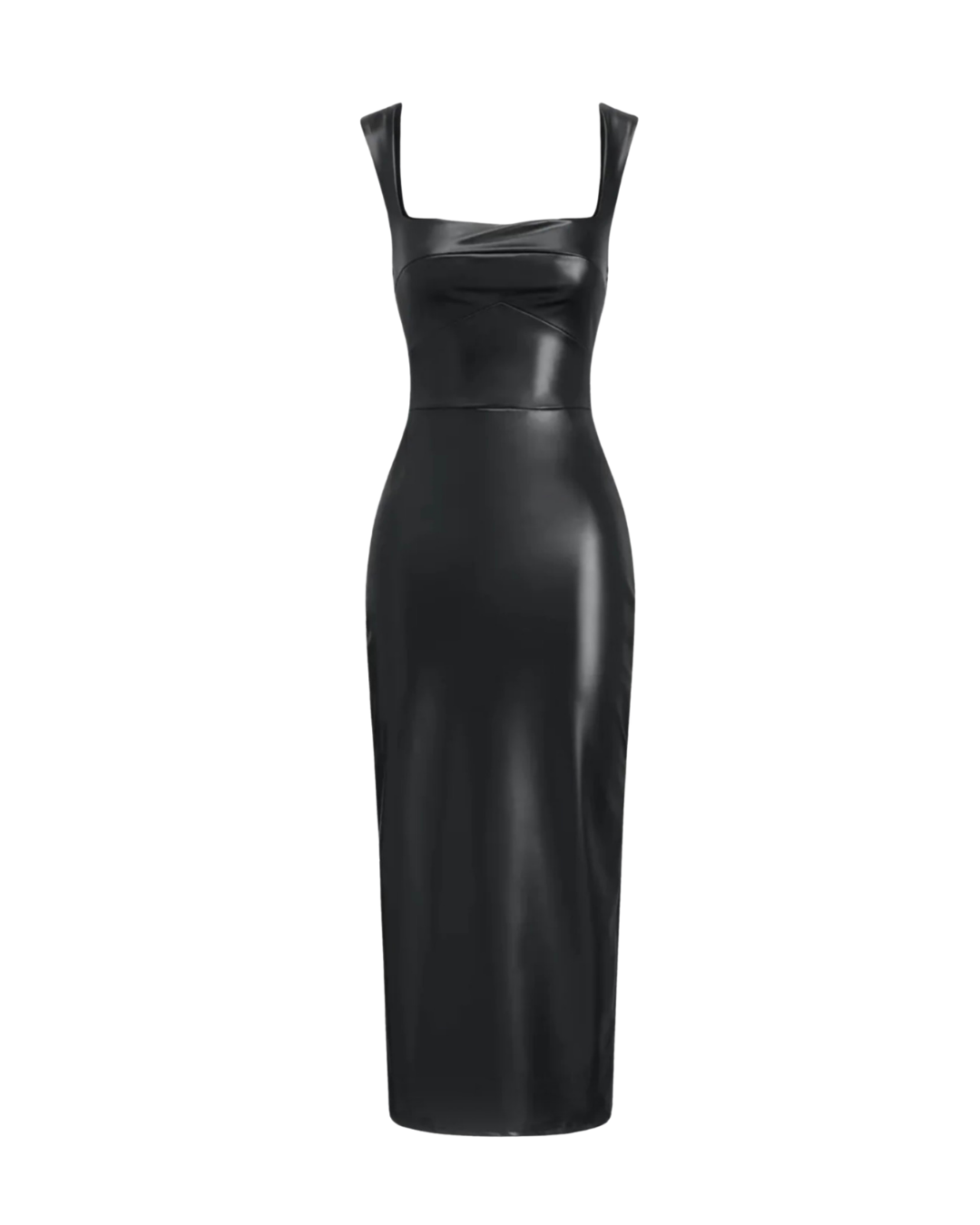 Lola Fitted Latex Dress Black Lola Fitted Latex Dress Black