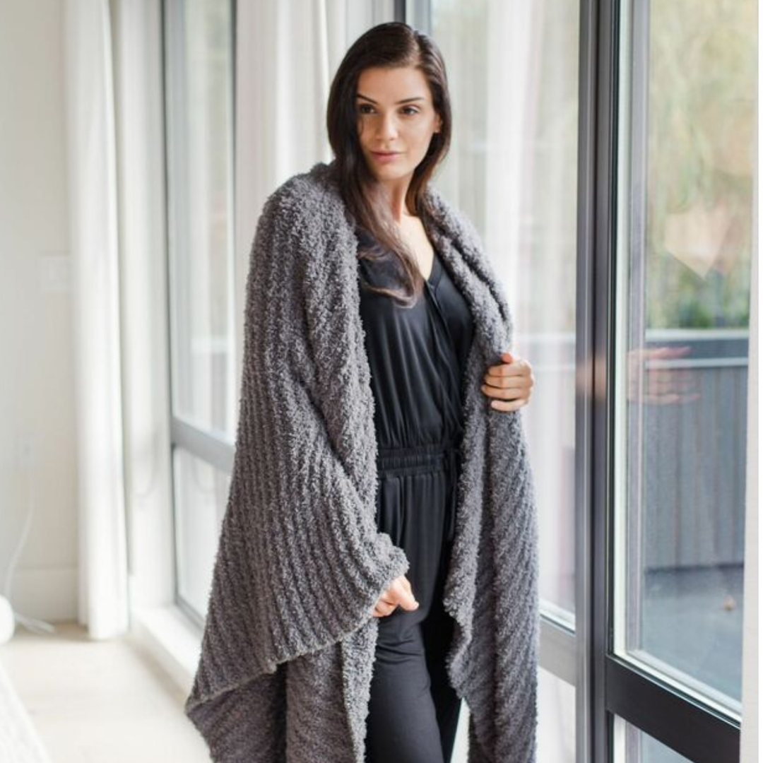 Luxe Heavyweight Blanket in Charcoal Grey