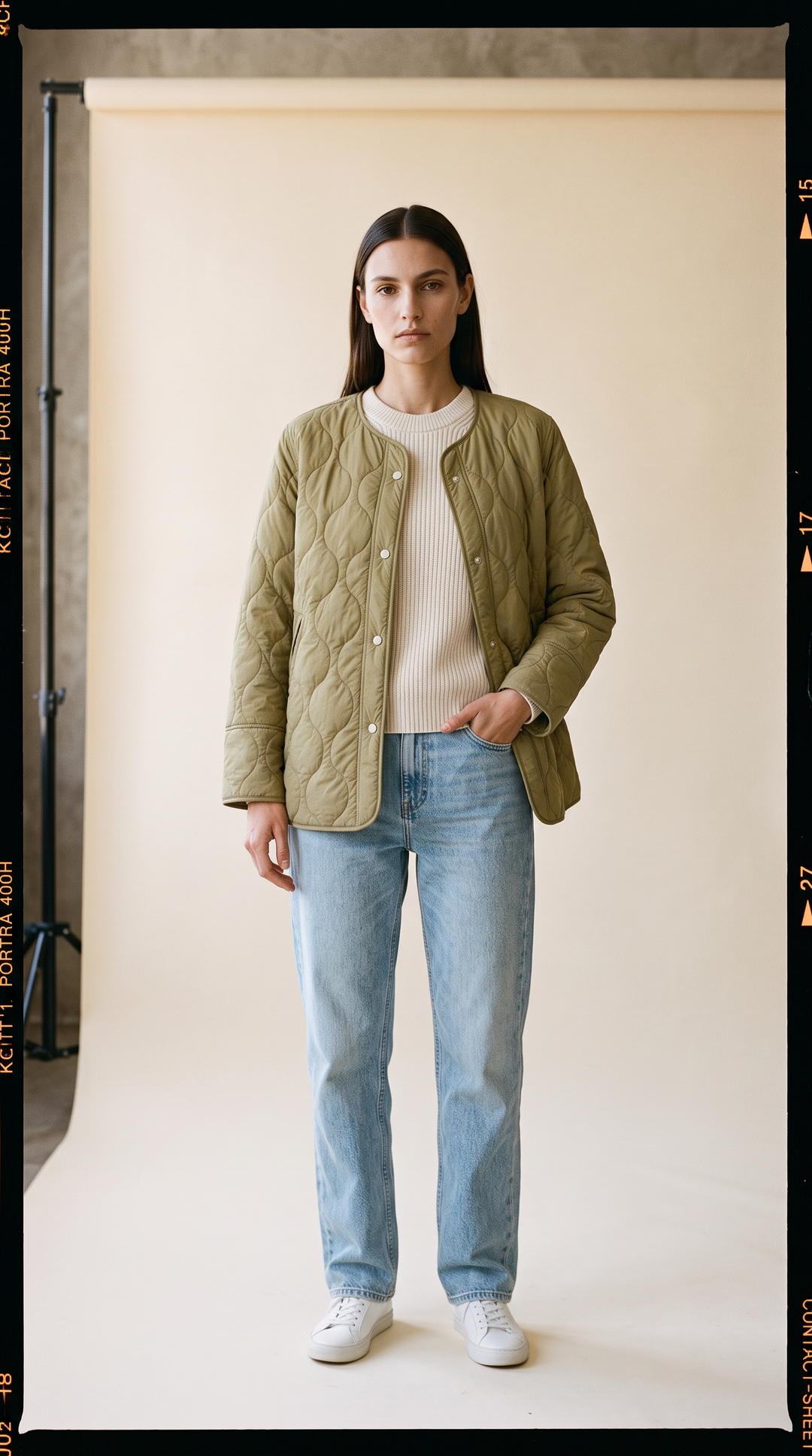 Ophelia Light Quilted Coat Olive