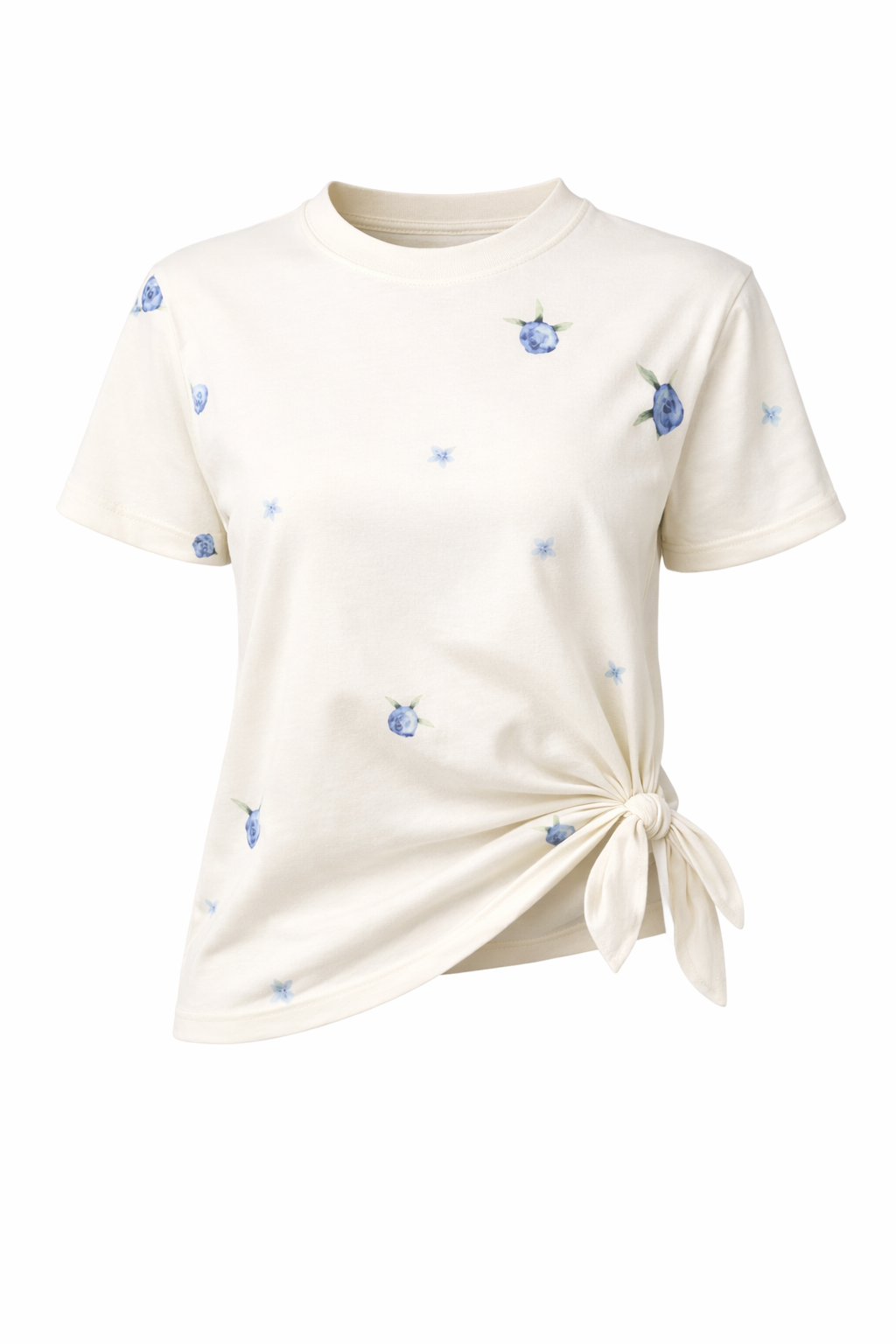 Reign Cuff Sleeve Tie Tee in Peony