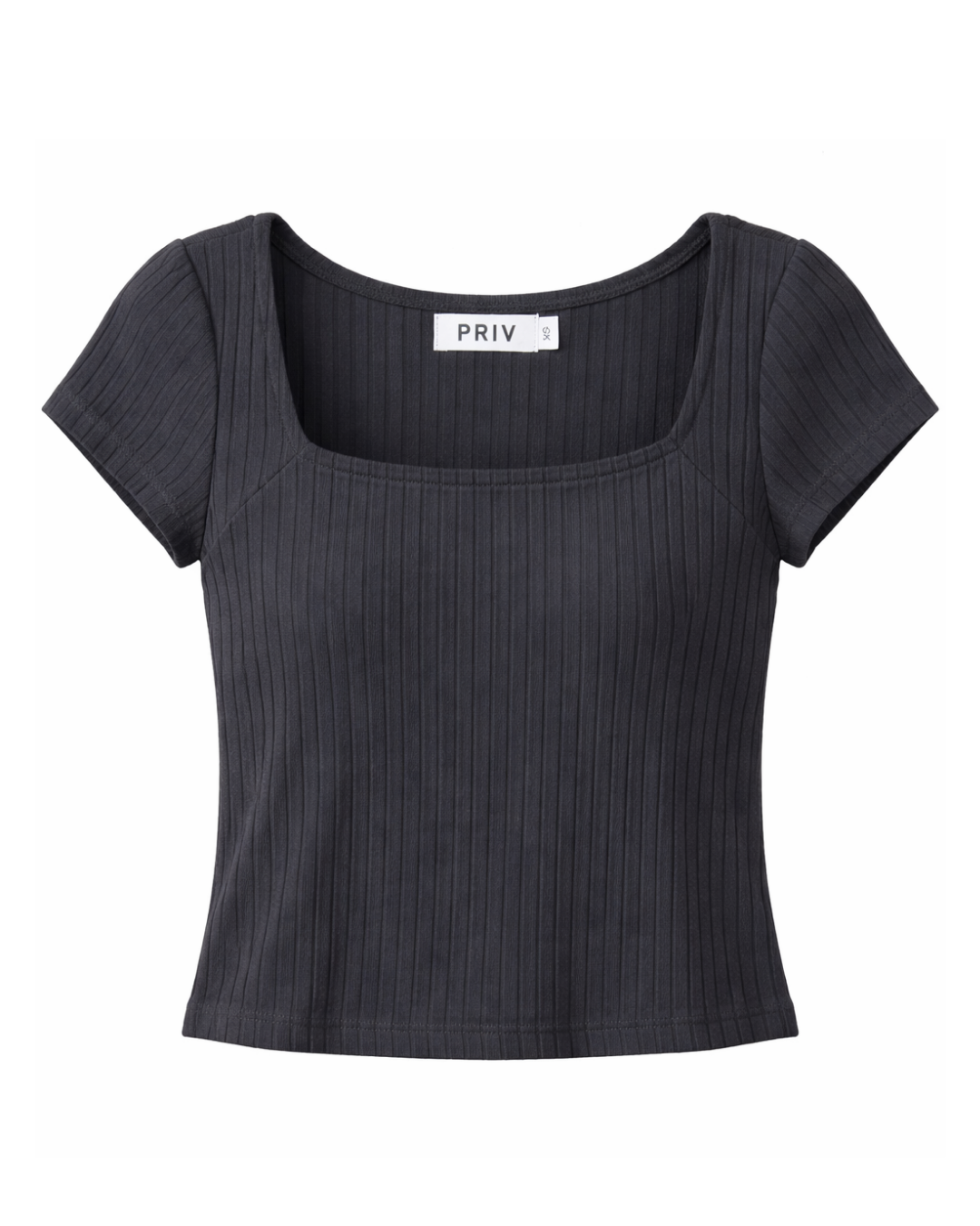 Blair Cap Sleeve Ribbed Tee in Black