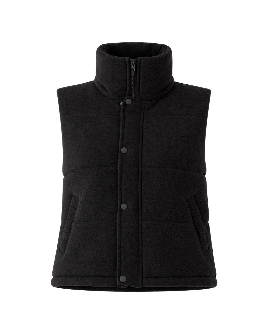 Cora Knit Puffer Vest in Black