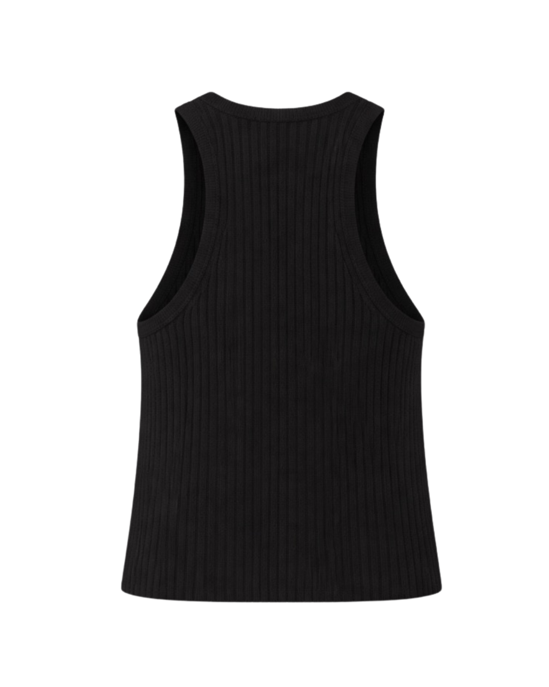 Fiona - Ribbed Knit Sleeveless Top In Black