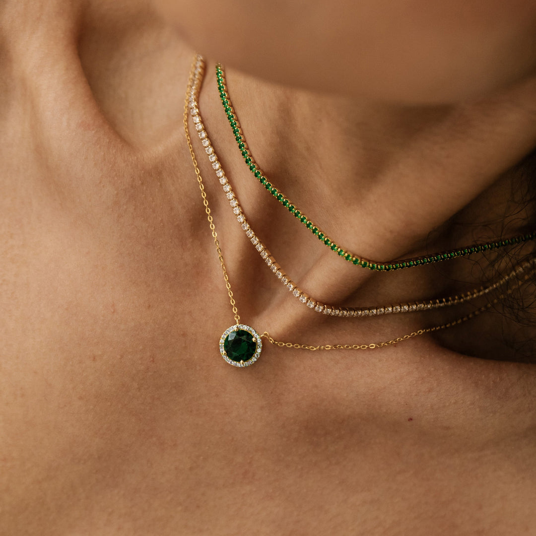 Emerald Solitaire Necklace
