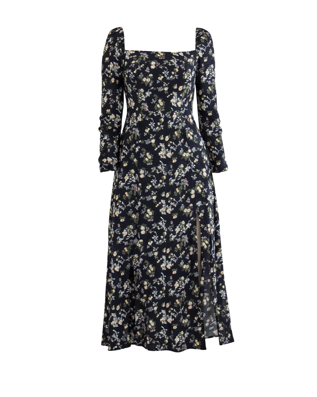 Wren Midi Dress in Black Vintage Print
