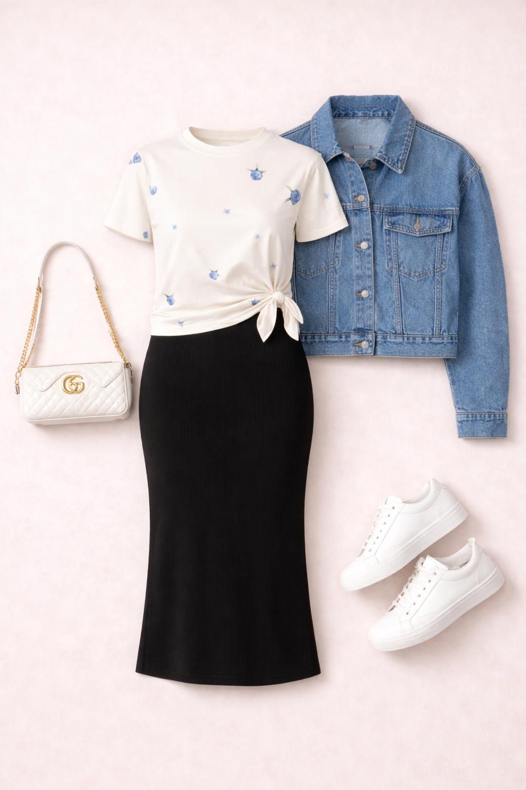 Reign Cuff Sleeve Tie Tee in Peony