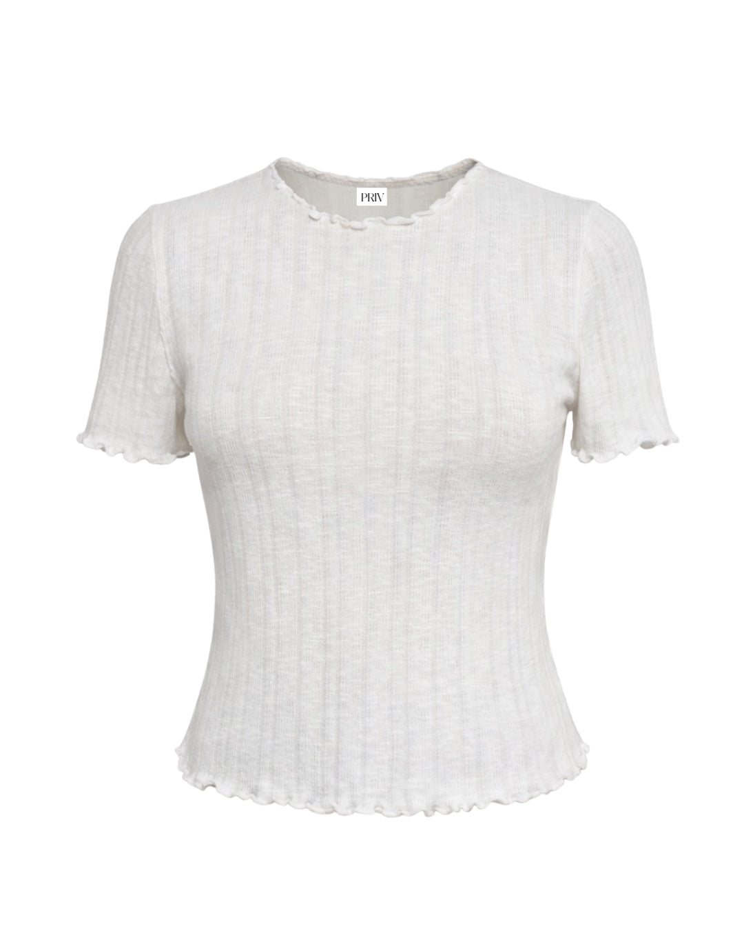 Chrissy Ruffle Hem Tee White