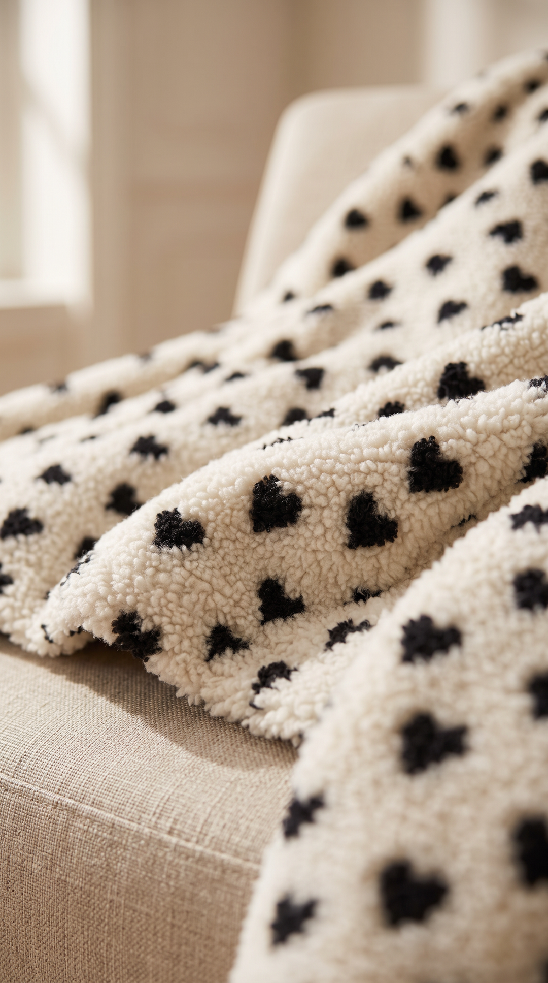 Cleo – Plush Teddy Coat In Heart Print