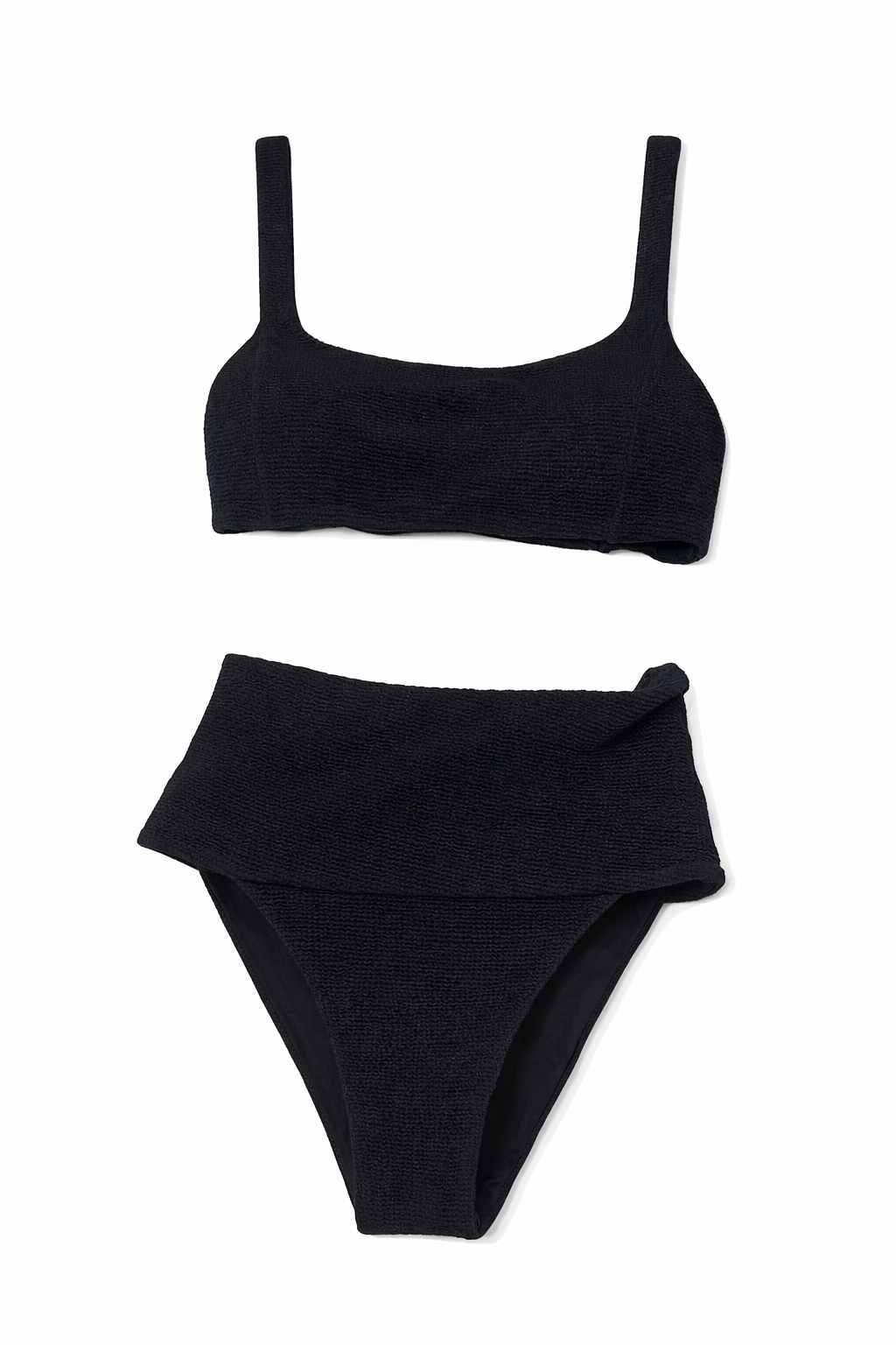 Performa Ribbed Two Piece Swimsuit in Pitch