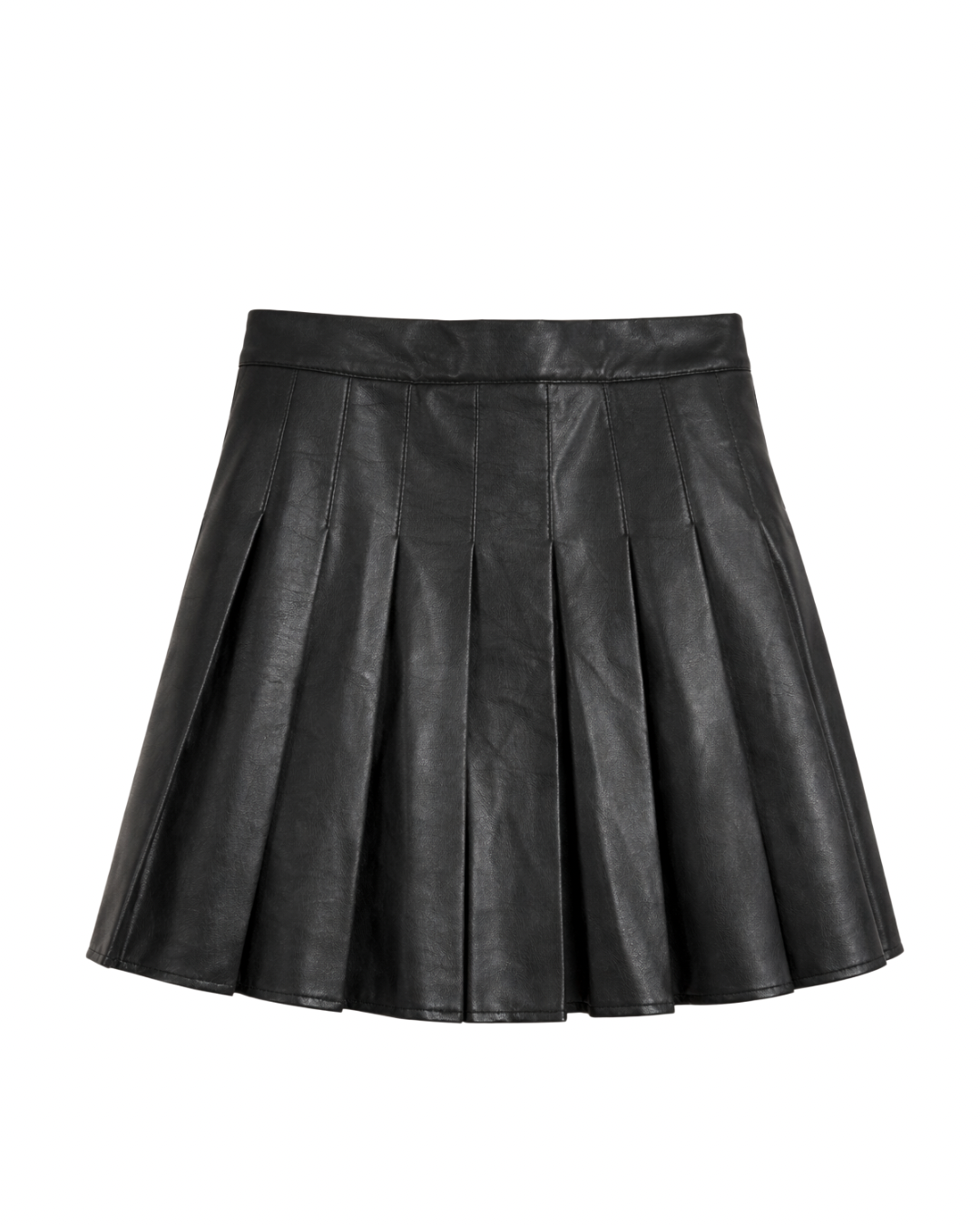 Louise Pleated Faux Leather Skirt